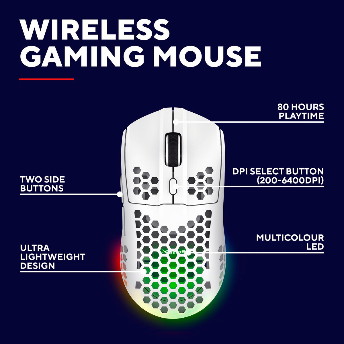GXTrust Helox USB Gaming Mouse Superlight 65g, Black