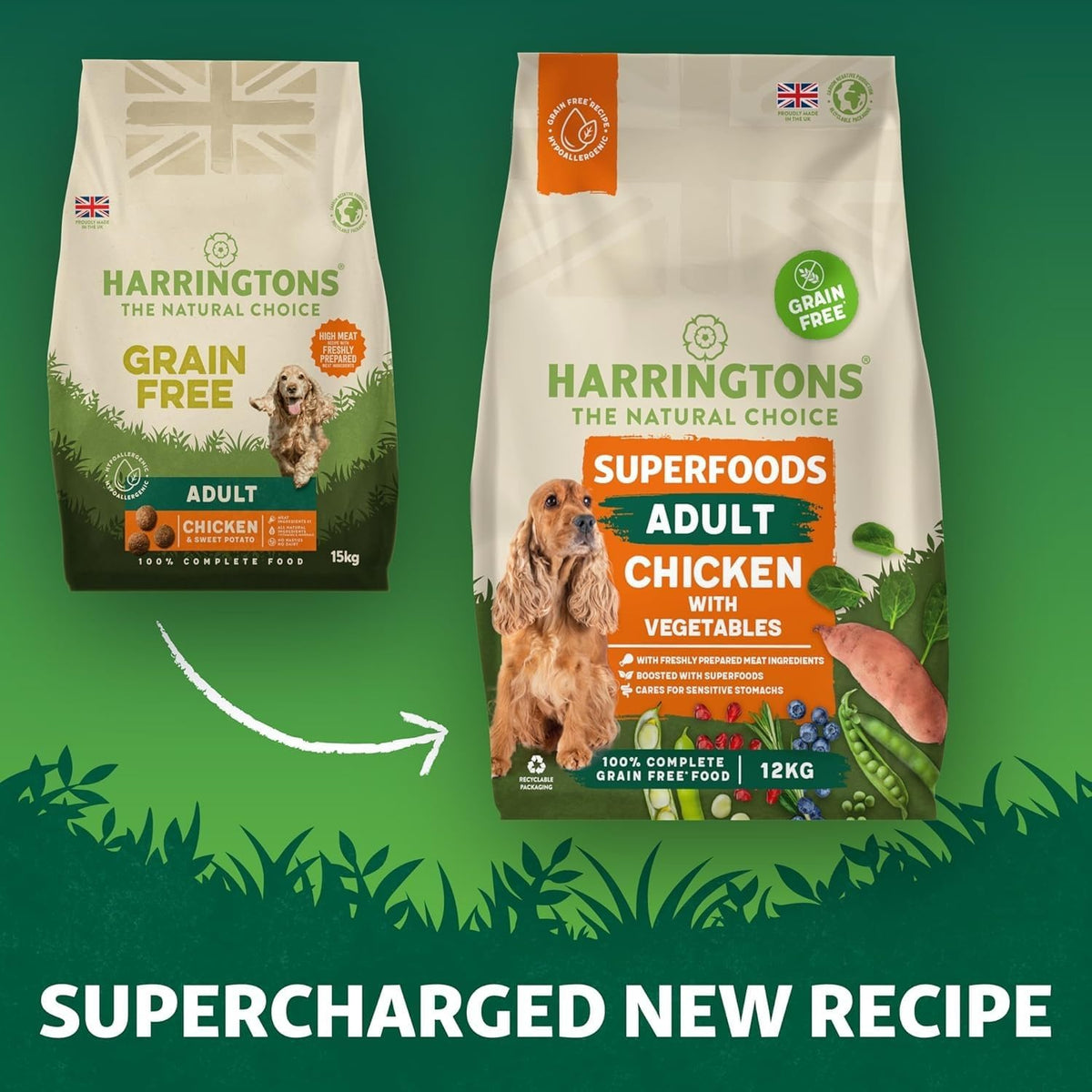 Harringtons Superfoods Dry Adult Dog Food Chicken & Veg 12kg