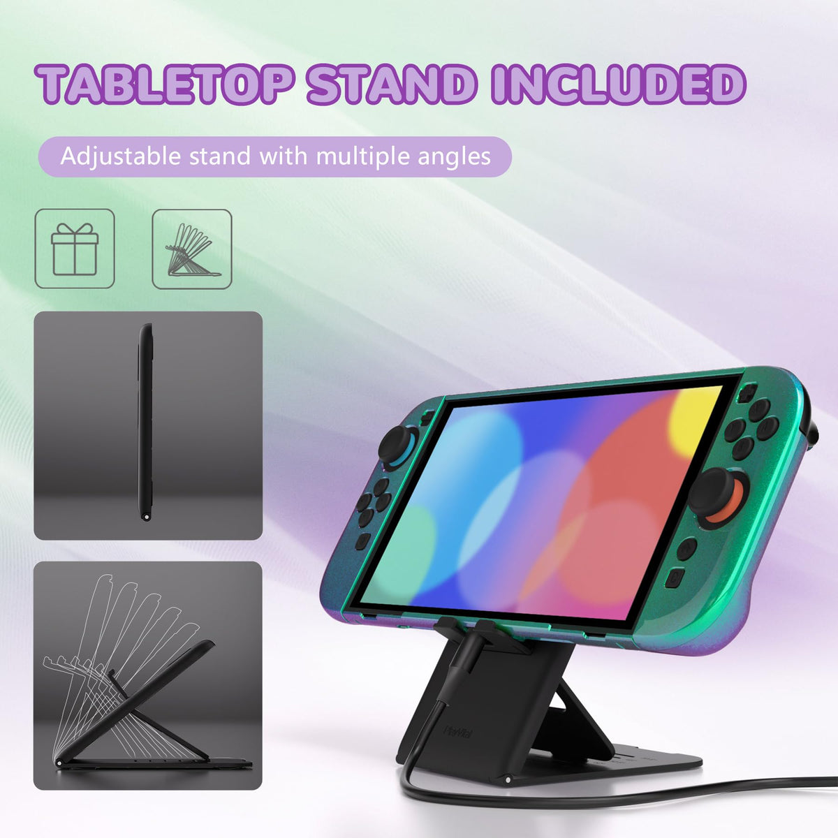 PlayVital Solid Color Series Protective Case for Nintendo Switch 2, Anti-Scratches Hard Shell Dockable Grip Cover with Extra Foldable Stand & Thumb Grips for Nintendo Switch 2 - Cherry Blossoms Pink