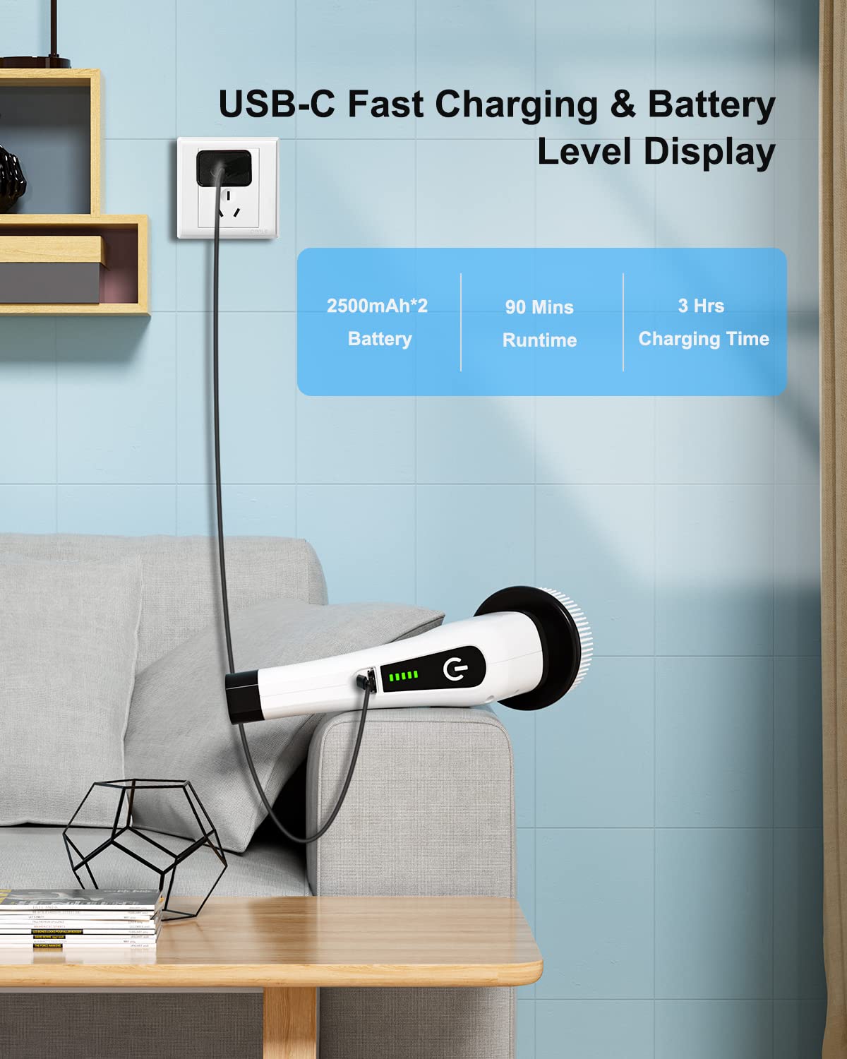 Leebein Electric Spin Scrubber, Cordless Cleaning Brush for Bathroom, Home