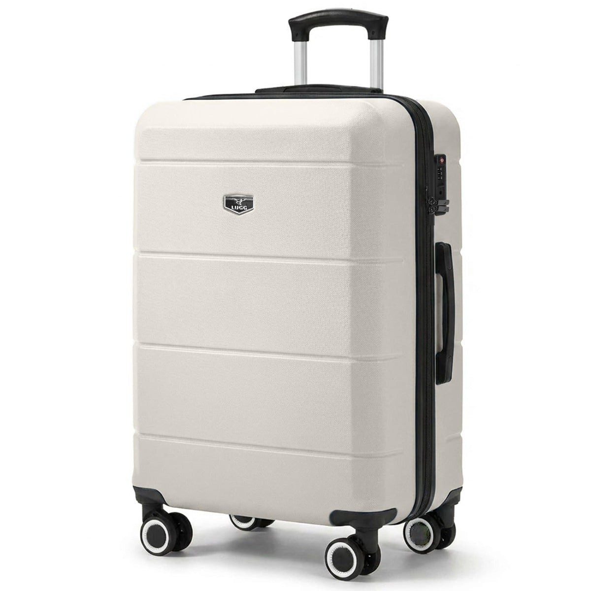 LUGG Jetset 40cm Suitcase 40x30x20cm, Ryanair Compatible Underseat Size, Hard Shell ABS, Spinner with Removable Wheels, Lightweight Travel Luggage, 1 Year Warranty