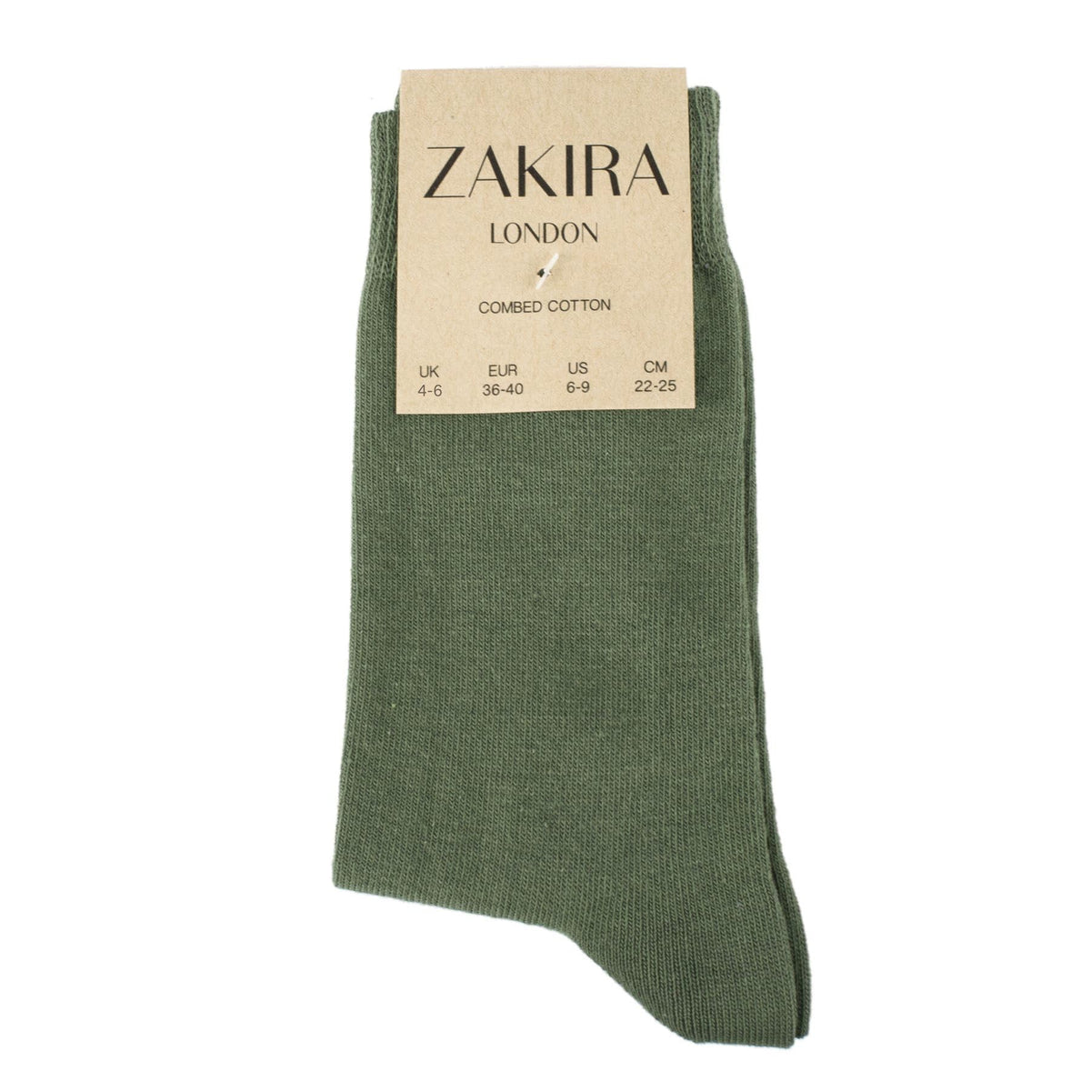 ZAKIRA Combed Cotton Dress Socks, Crew Socks