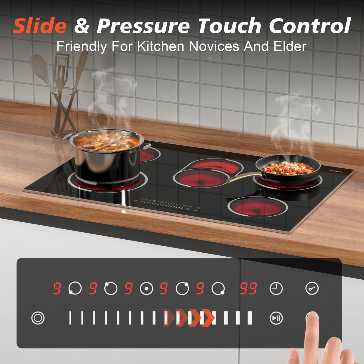 Portable Ceramic Hob, Pulg in Single Electric Hob 3600W