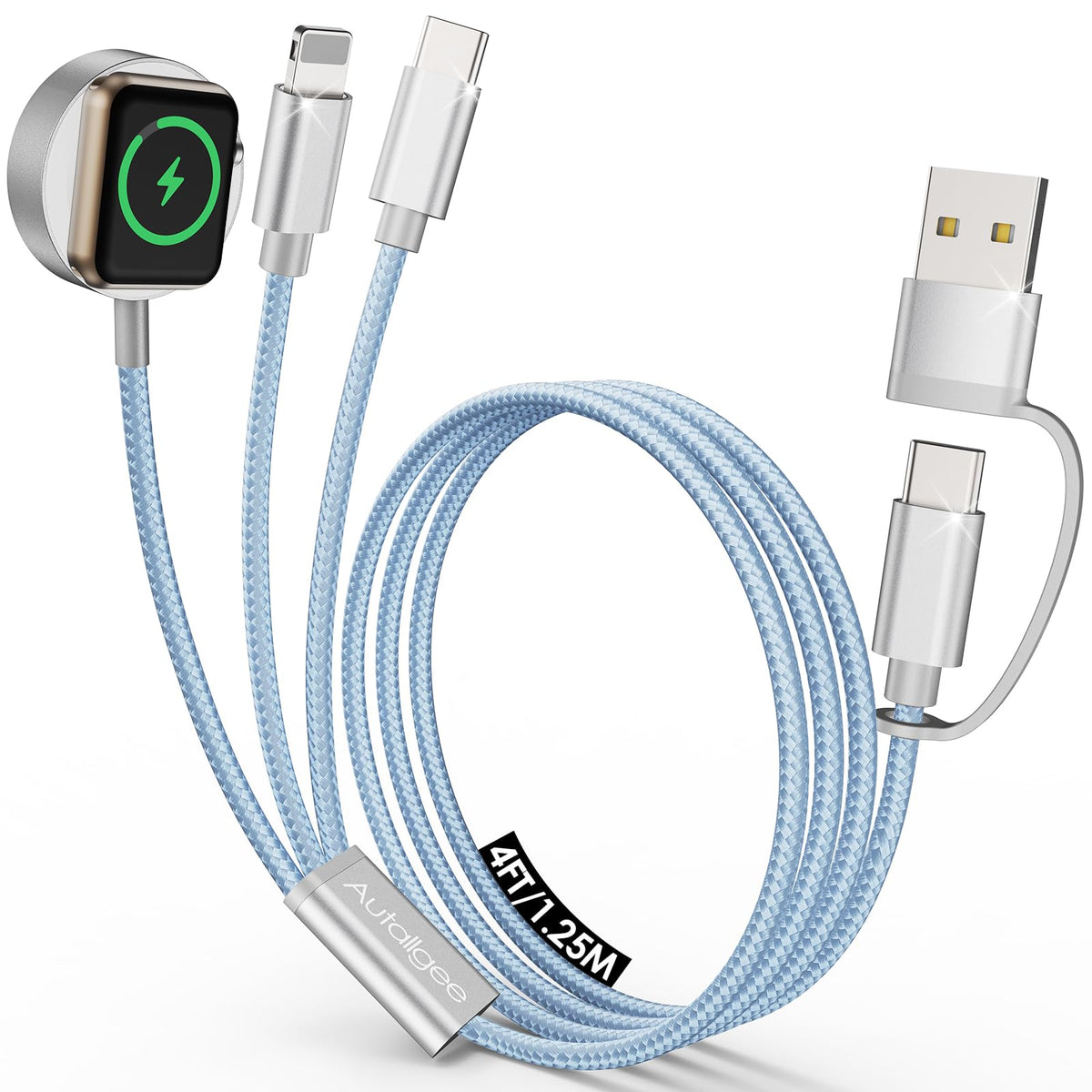 Upgraded 3 in 2 Apple Watch Charger iPhone Charger Cable Travel Essentials