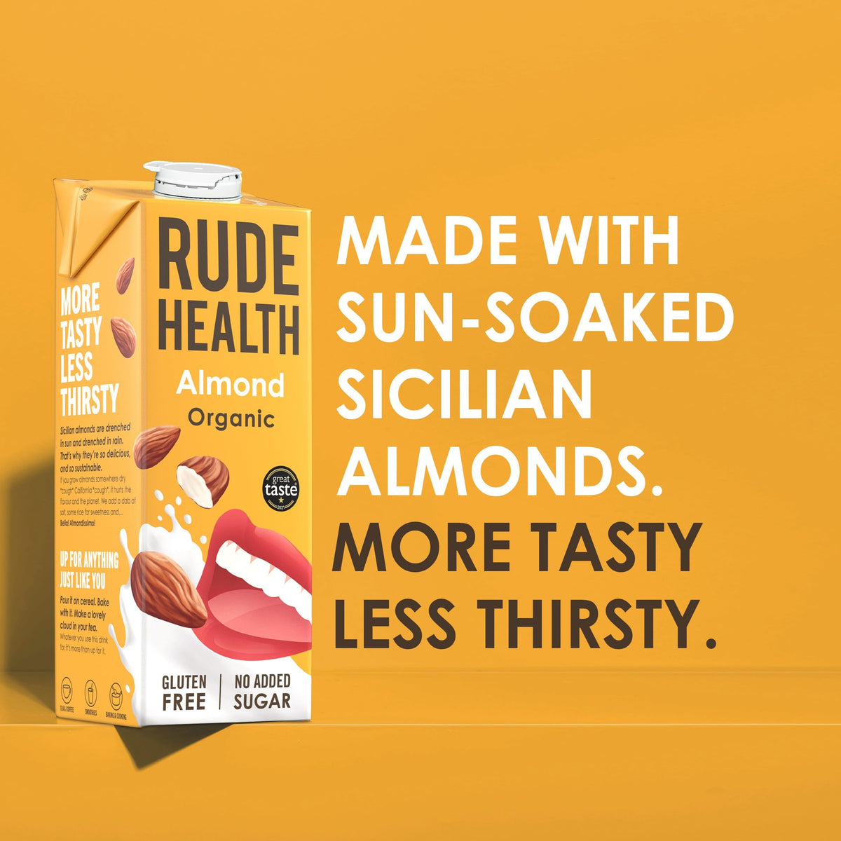 Rude Health 6 x 1 Litre Organic Oat Dairy-Alt Milk, 100% Natural Organic Drink, Lactose Free, Dairy Free & Gluten-Free, No Added Sugar, Award-Winning, Healthy & Vegan, 100% Recyclable Packaging
