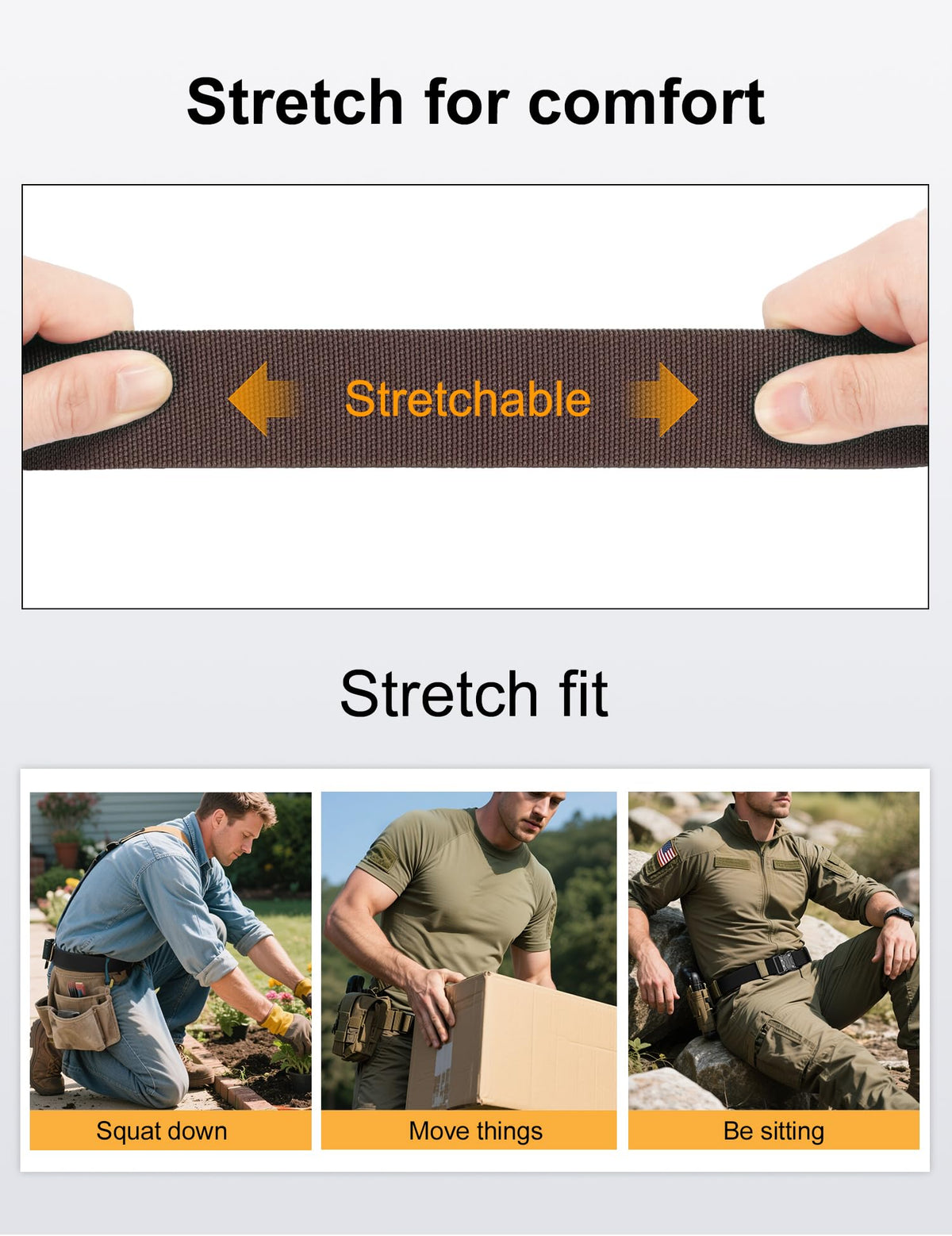 JUKMO Quick Release Tactical Belt, Military Work 1.5" Nylon Web Hiking Belt