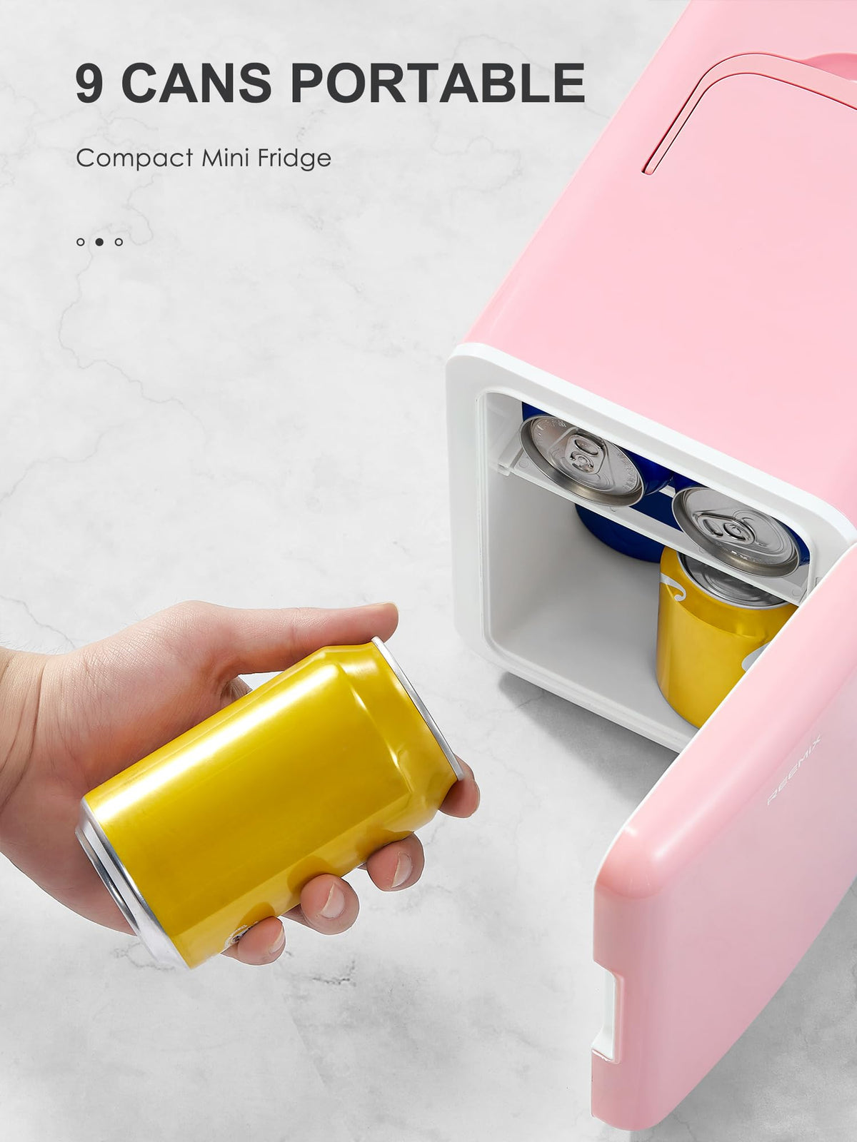 Mini Fridge 4 Litre, 6 Can Portable AC+DC Power Cooler & Warmer, Portable Small Fridge for Bedrooms, Cars, Offices; Skincare, Makeup, Cosmetics, Food (Black, 4L)