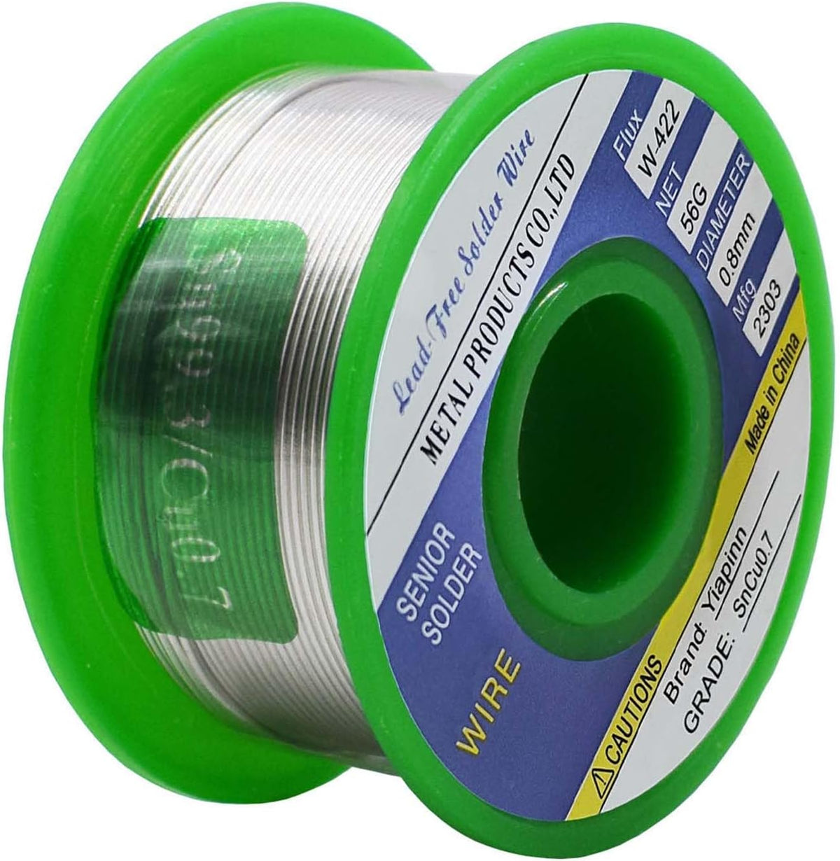 Solder Wire Net 50g 0.8mm Soldering Wire Lead Free Sn99.3 Cu0.7 with Rosin Core for Electronic Electrical Soldering Components Repair and DIY(50g)