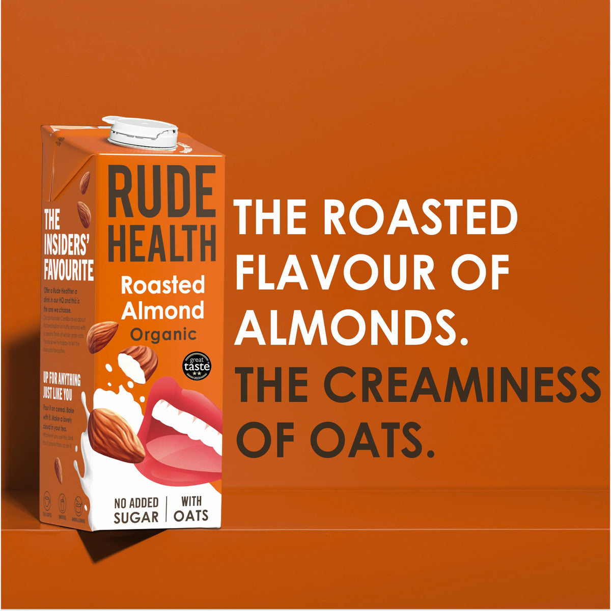 Rude Health 6 x 1 Litre Organic Oat Dairy-Alt Milk, 100% Natural Organic Drink, Lactose Free, Dairy Free & Gluten-Free, No Added Sugar, Award-Winning, Healthy & Vegan, 100% Recyclable Packaging