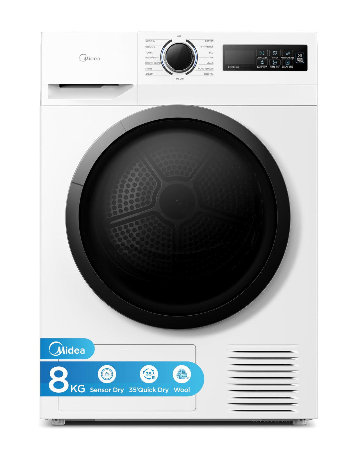 Midea 10kg Washing Machine A-10% Energy Class 1400rpm BLDC Motor Slim White
