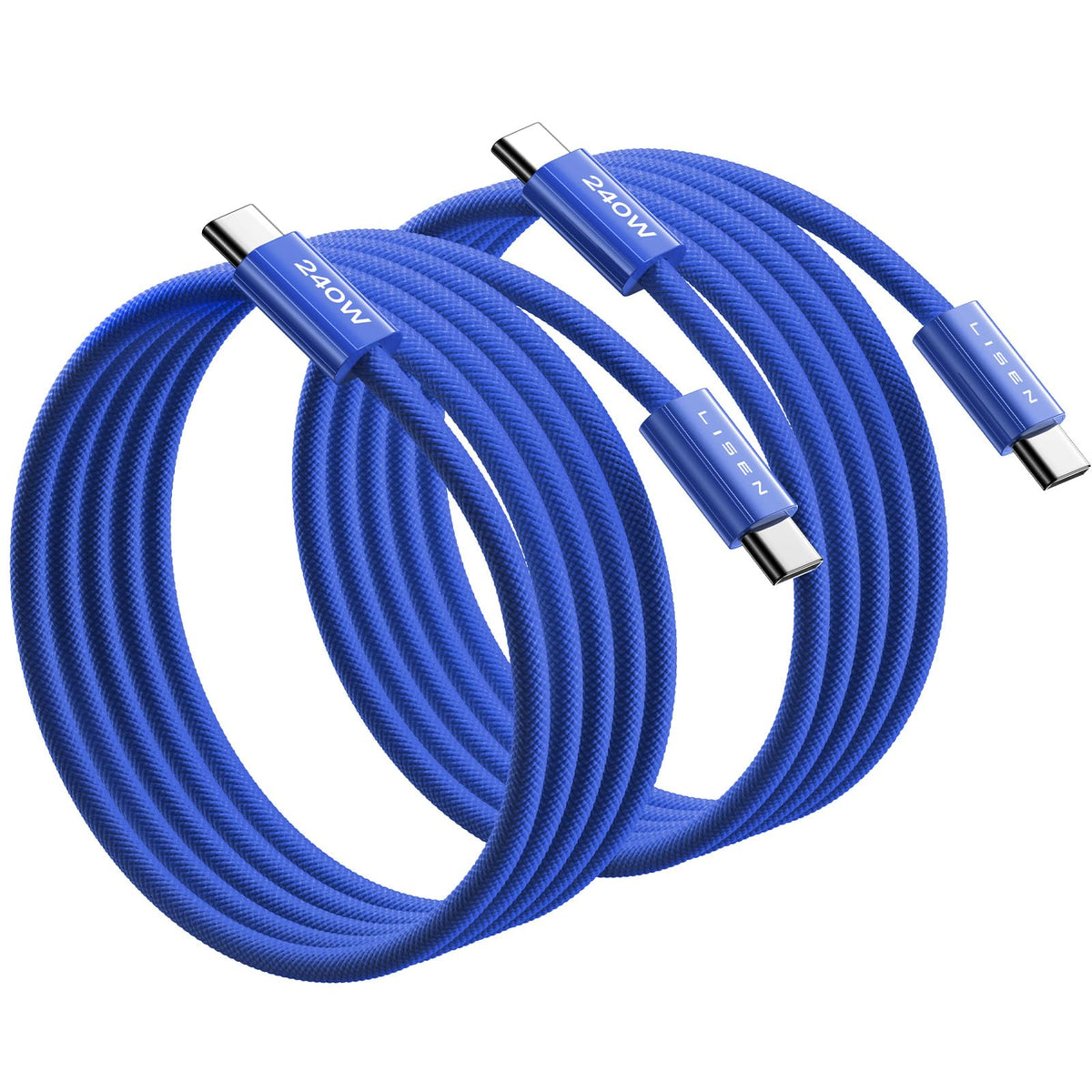 LISEN 240W USB C to USB C Cable 2-Pack, 2m USB C Charger Cable Fast Charger