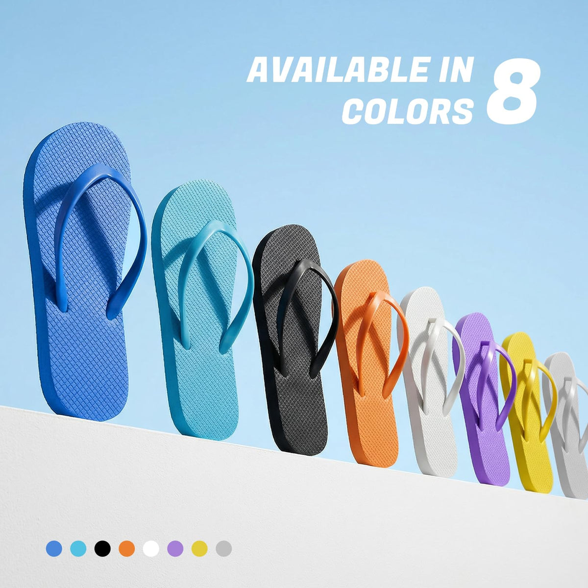 Women's Non-Slip Flip Flops Ultra Lightweight Basic Thongs Rubber Soft Slide Slip-on Shoes Beach Pool Shower Sandals