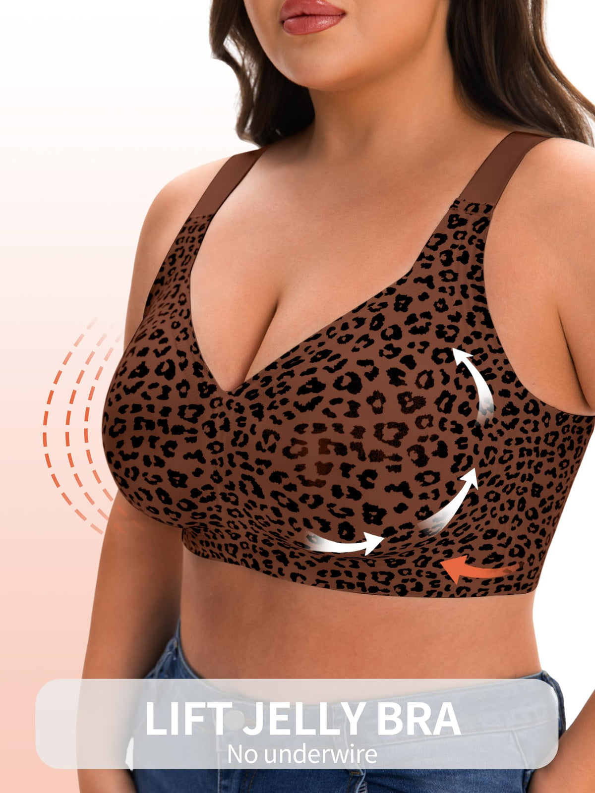 HOWIN Jelly Bras for Women Non Wired Seamless Gel Plus Size Push Up Bras