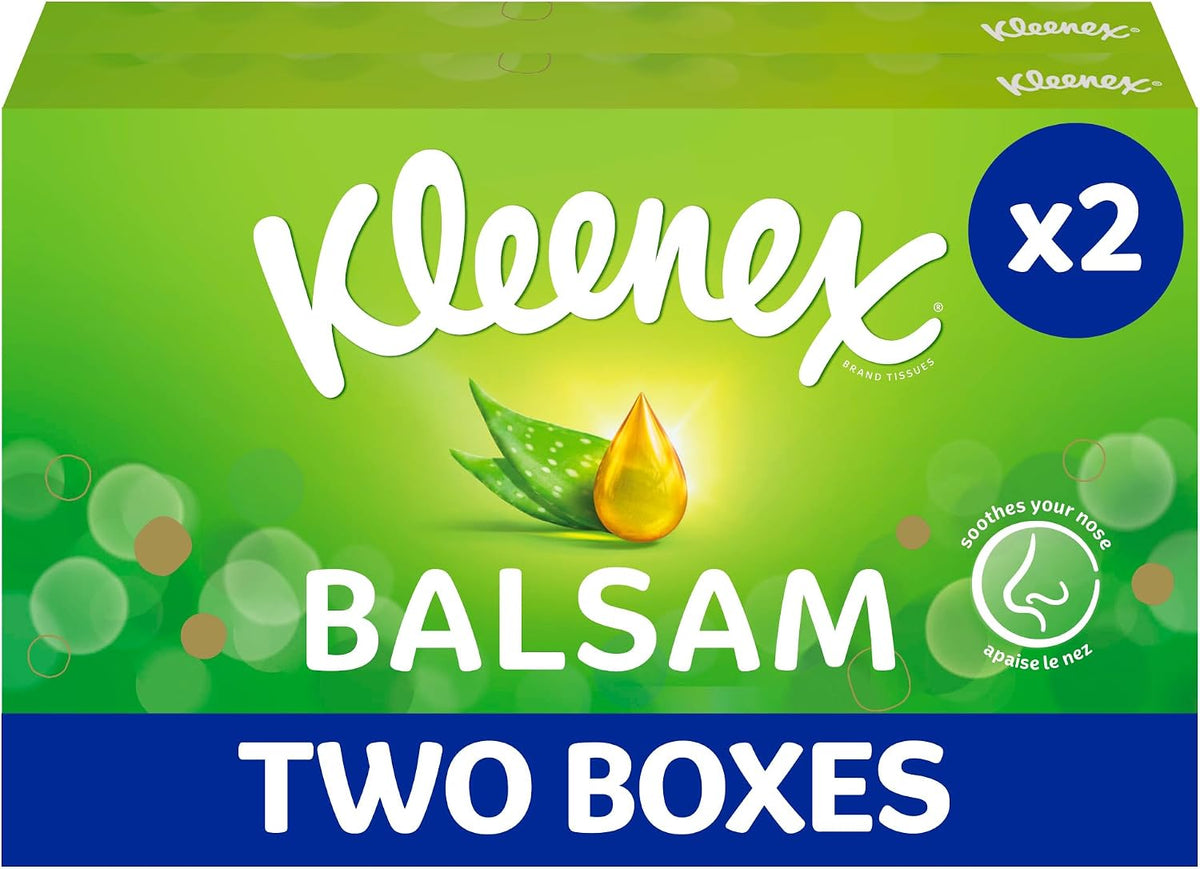 Kleenex Balsam Facial Tissues - Multipack 2 Tissue Boxes