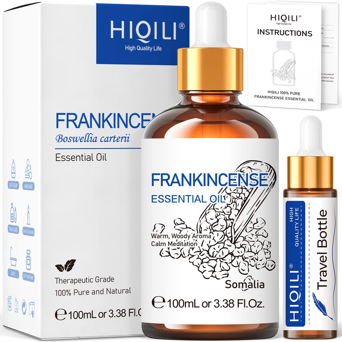 HIQILI Tea Tree Oil for Nail Fungus, Skin, Hair, Acne