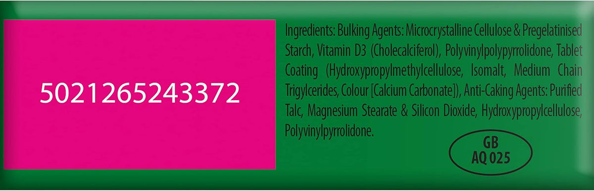 Vitabiotics Ultra Vitamin D3 1000IU, Vitamin D3 Tablets, 96 Tablets
