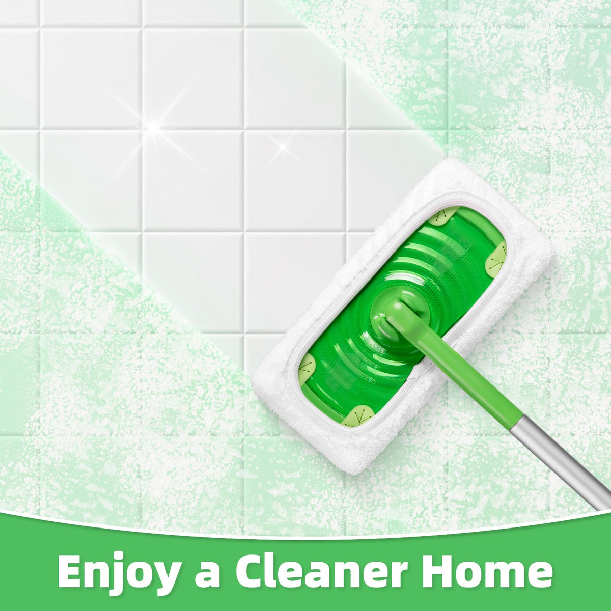 6 Pack Reusable Mop Pads Compatible with Flash Speed Mop, Microfiber Washable Speed Mop Refill Wipes, Dry & Wet Sweeping Mopping Cloths (Yellow-Green + Sky Blue)