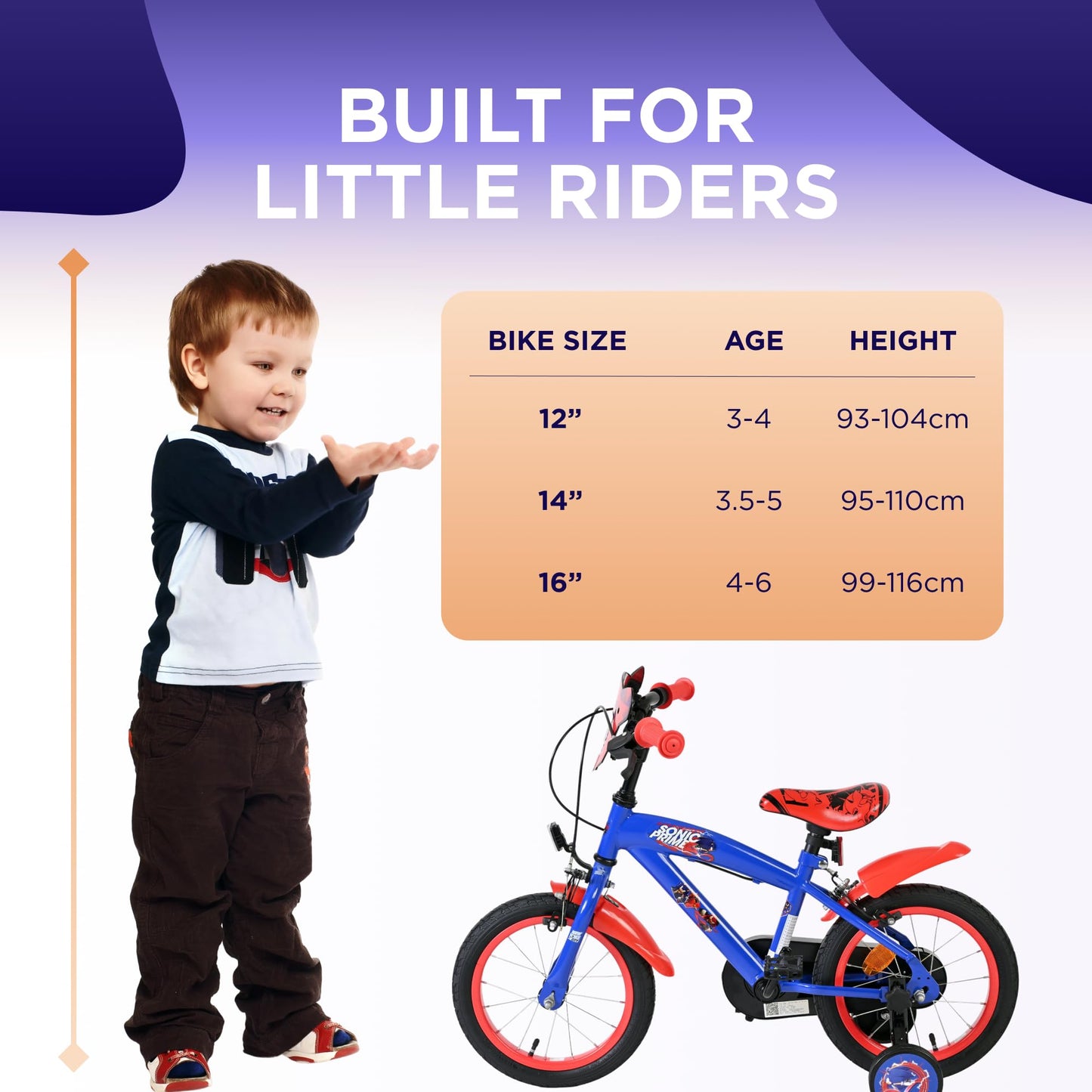 Volare Official Marvel Spider-Man Kids Bike 12" with Stabilisers — Ages 3-4
