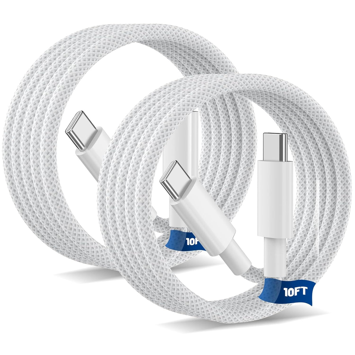 iPhone 18 17 16 15 Charger Cable 3M [2 Pack], USB C to USB C Cable 60W Nylon Braided Extra Long USB Type C Fast Charging Cable for iPhone 18 Pro Max, 17 Pro, iPad Pro Air, MacBook, Samsung S26 S25