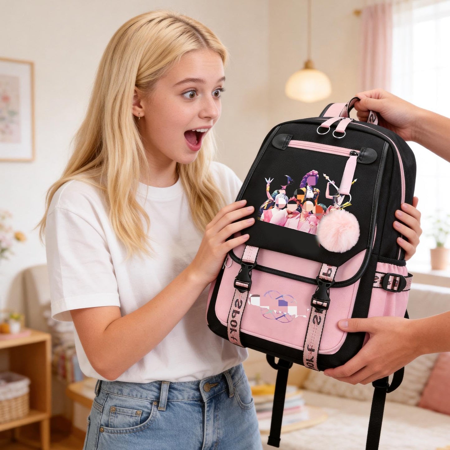 yumcute De-mn Backpack Kids, Teen Game School Bags, Children Primary Schoolbag, Children's School Backpack, 17 Inch Large Capacity Travel Rucksack Waterproof Boys Girls Book Bags for Aged 3-12 Years