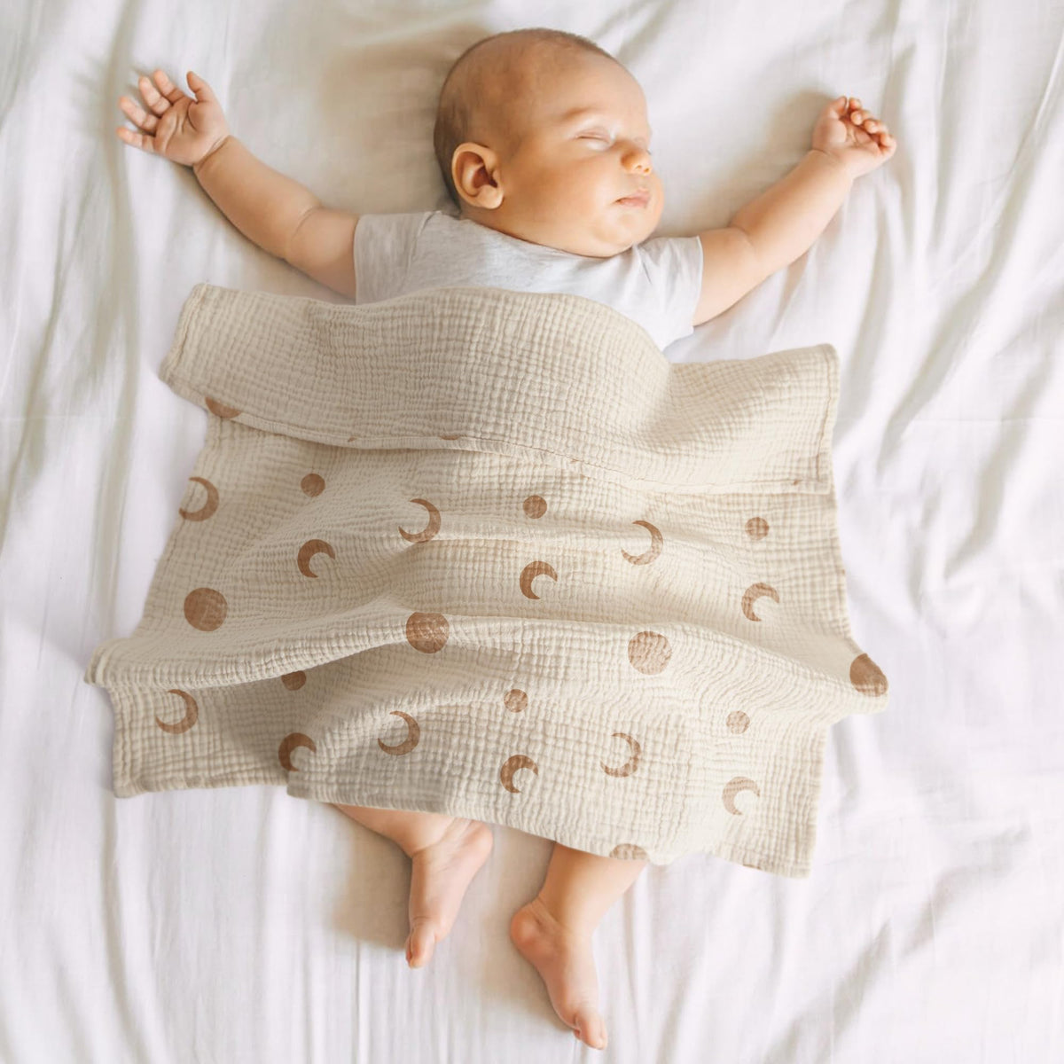 Susurration Muslin Cloths for Baby, 100% Cotton Baby Muslin Squares Cloths for Newborn Boy and Girl, Soft, Breathable and Extremely Absorbent Baby Muslin Burp Cloths, 60 x 60 cm, 5 Pack