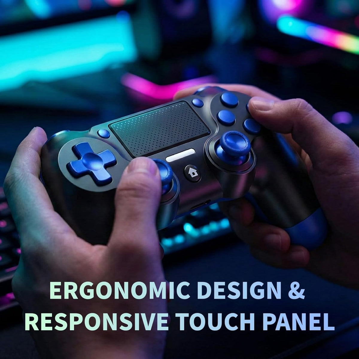 BJXOZ Wireless Controller for PS4 Controller, Gamepad with USB-C Port