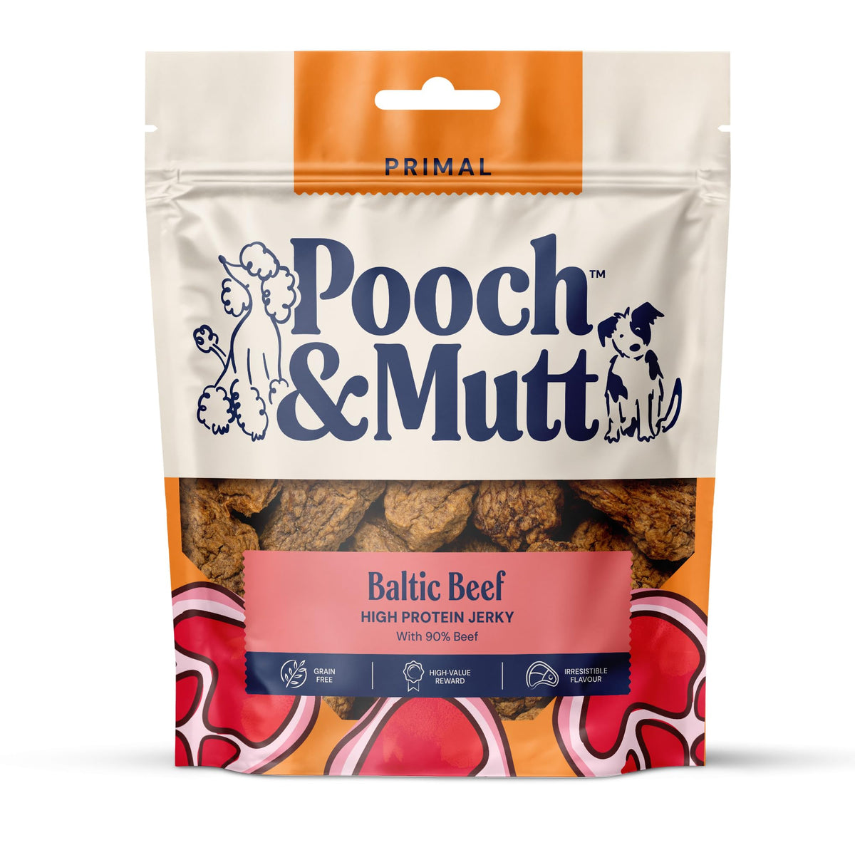 Pooch & Mutt - Puppy Beef Jerky, Training Treats, Pack of 1x80g
