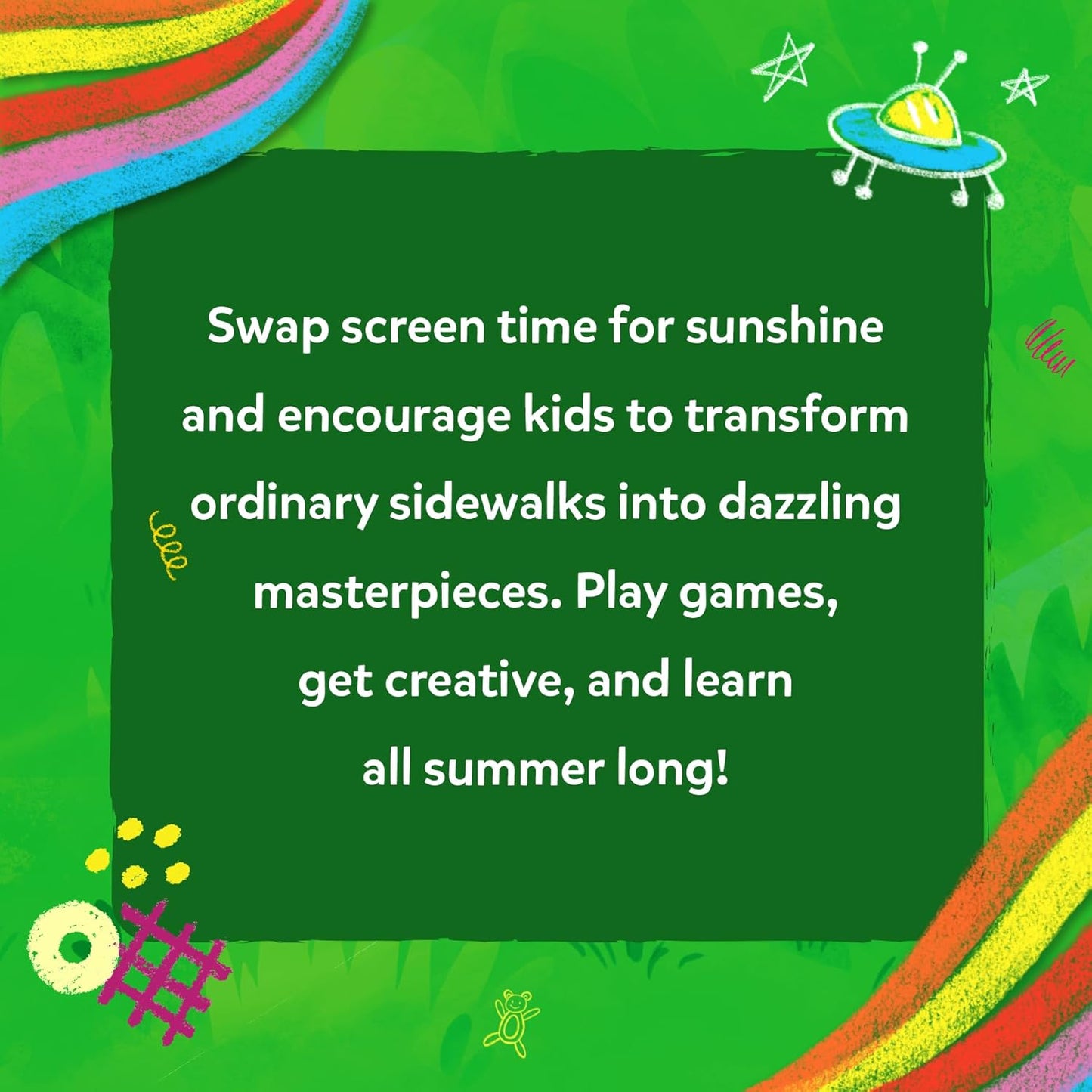 Skillmatics Sidewalk Chalk Activity Kit - Creative Outdoor Fun with 18 Washable Chalk Sticks, 15 Activities & Games for Kids, Gifts for Boys & Girls Ages 3, 4, 5, 6, 7, 8, 9, 10