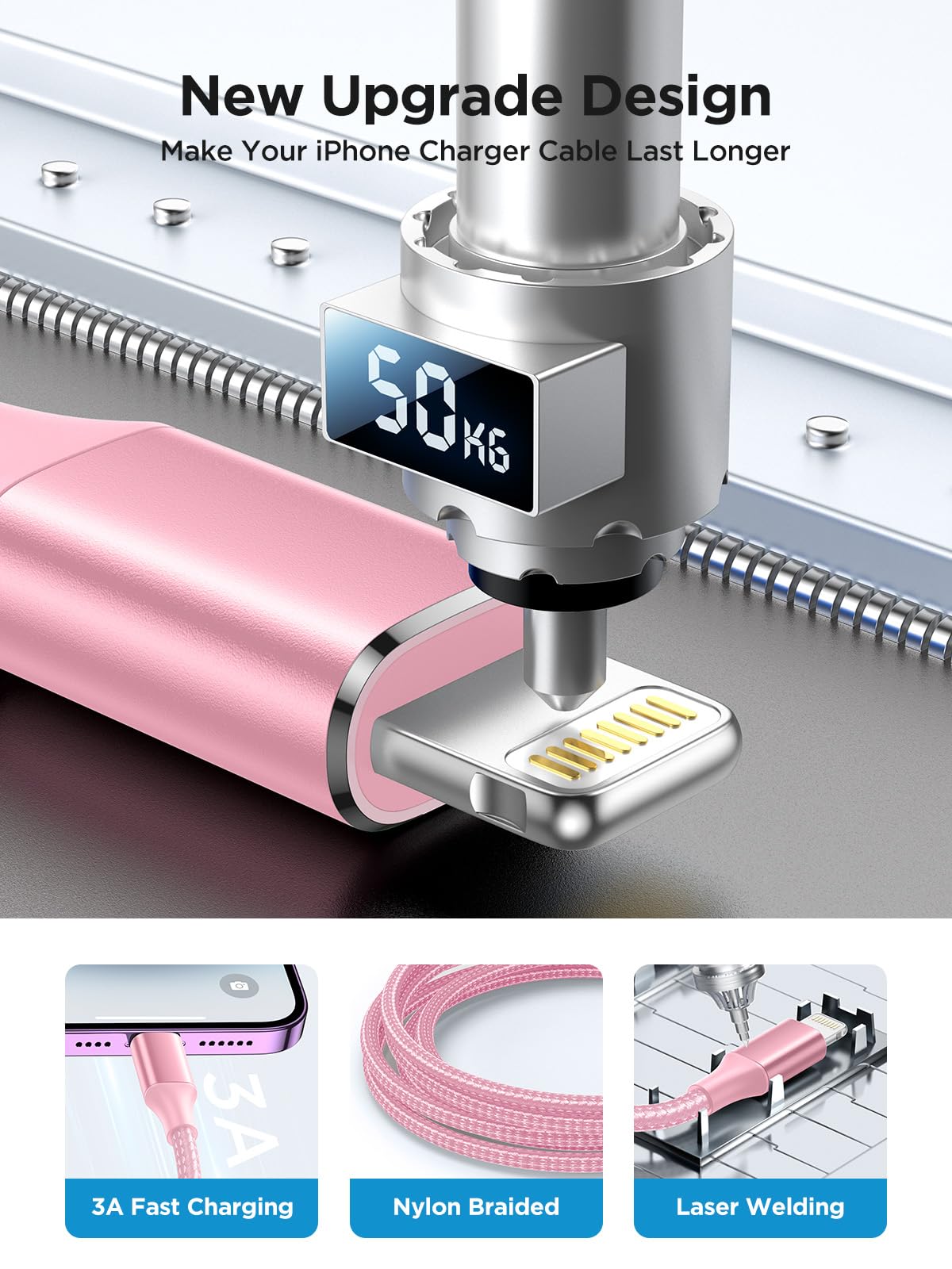 Aioneus iPhone Charger Cable 2M MFi Certified Lightning Cable Fast Charging