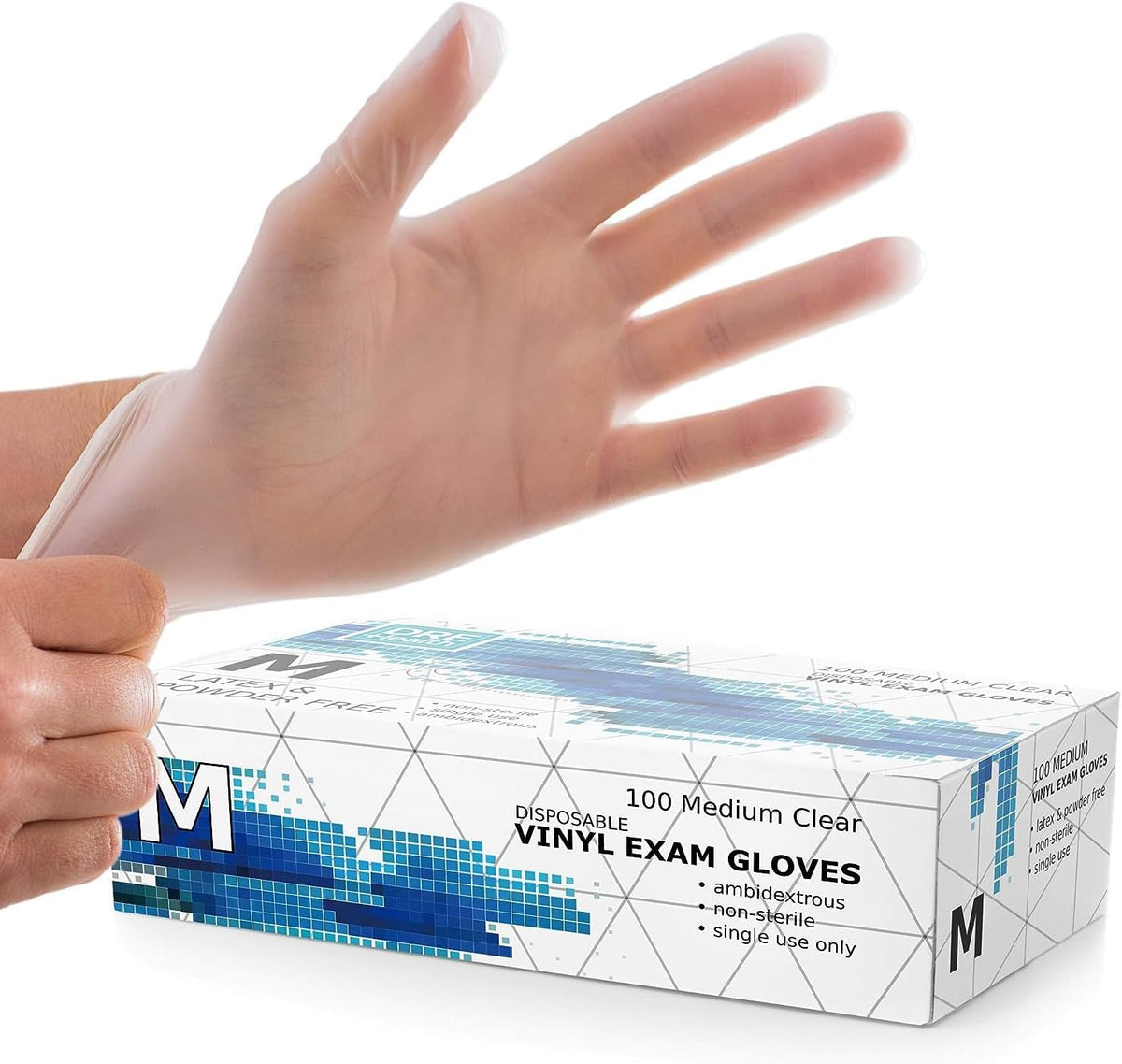 Clear Vinyl Gloves Small – Disposable Powder-Free & Latex-Free Gloves (Box of 100) – Food Prep, Cleaning & Hygiene