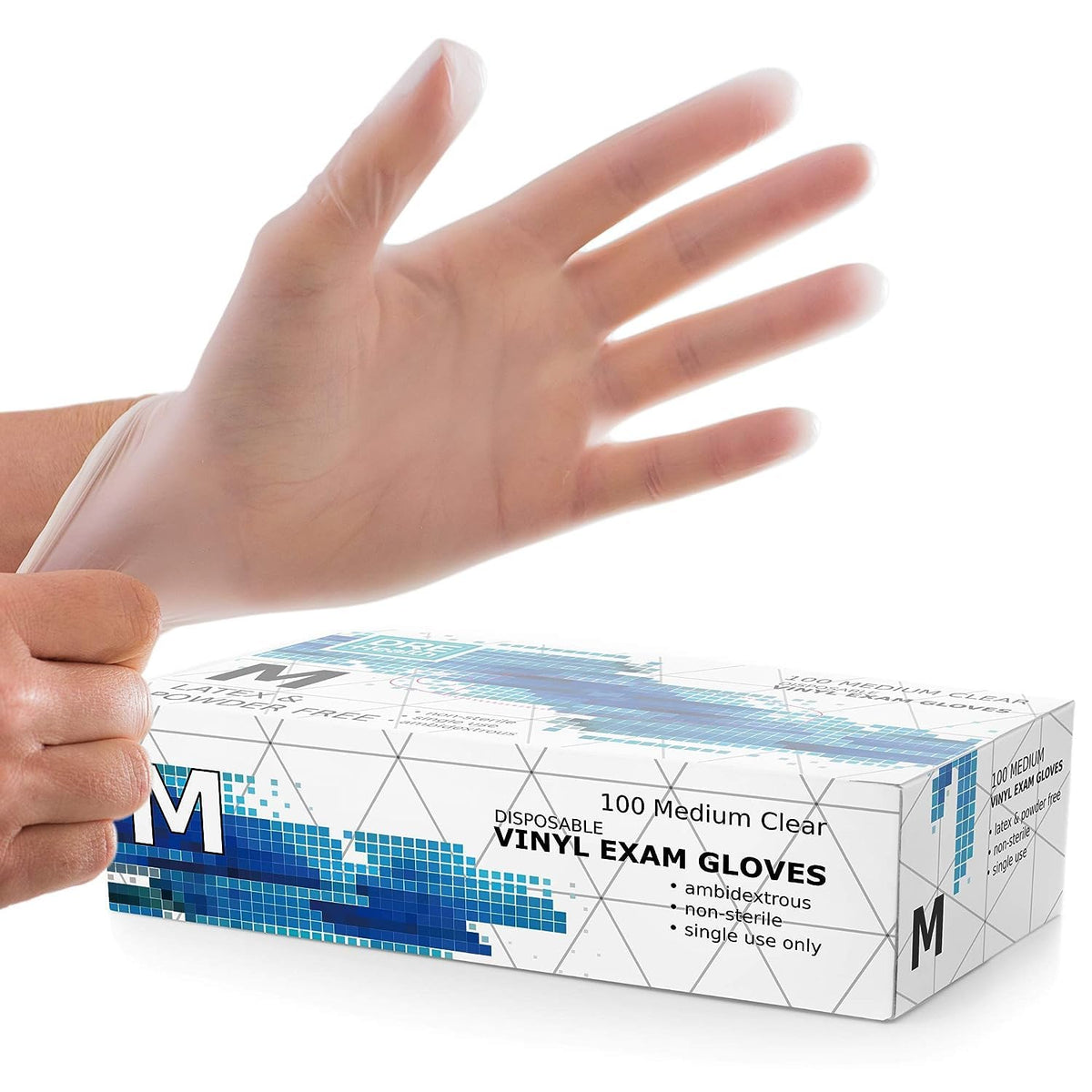 Clear Vinyl Gloves Small – Disposable Powder-Free & Latex-Free Gloves (Box of 100) – Food Prep, Cleaning & Hygiene