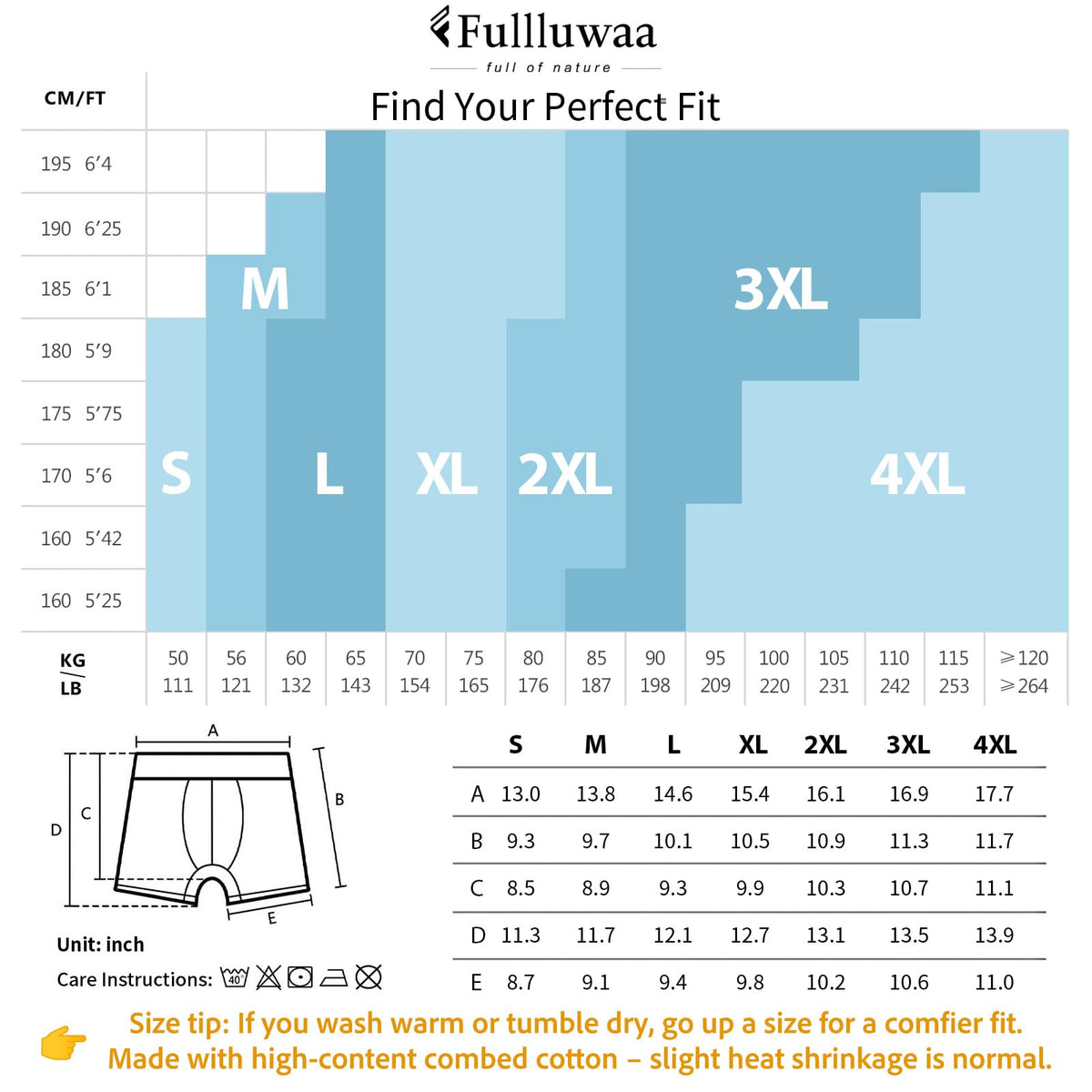 Fullluwaa Mens Boxers Cotton 10 Pack, No Scratch, Breathablee and Soft