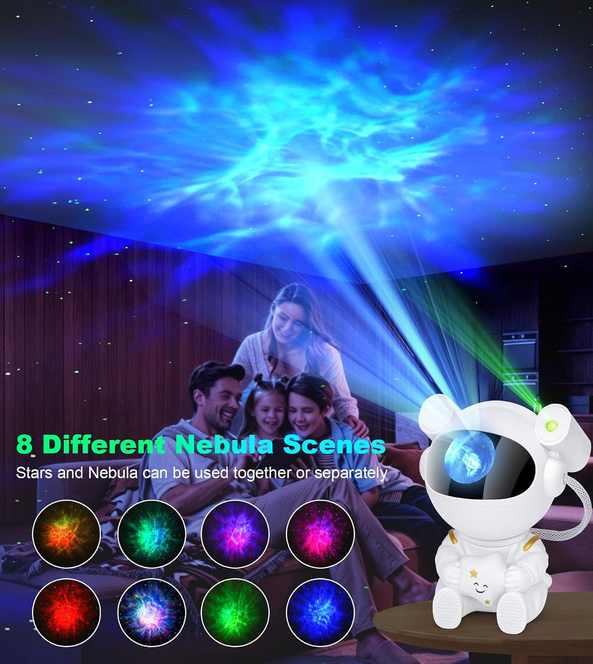 Astronaut Galaxy Projector, Spaceman Light Projector with Timer&Remote