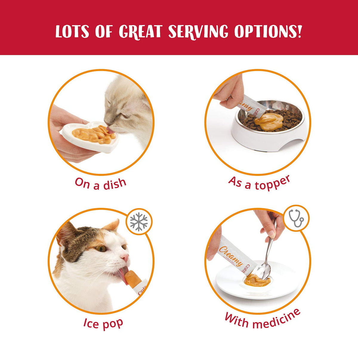 Catit Creamy Salmon & Prawn Lickable Cat Treats for Cats & Kittens 15x10g