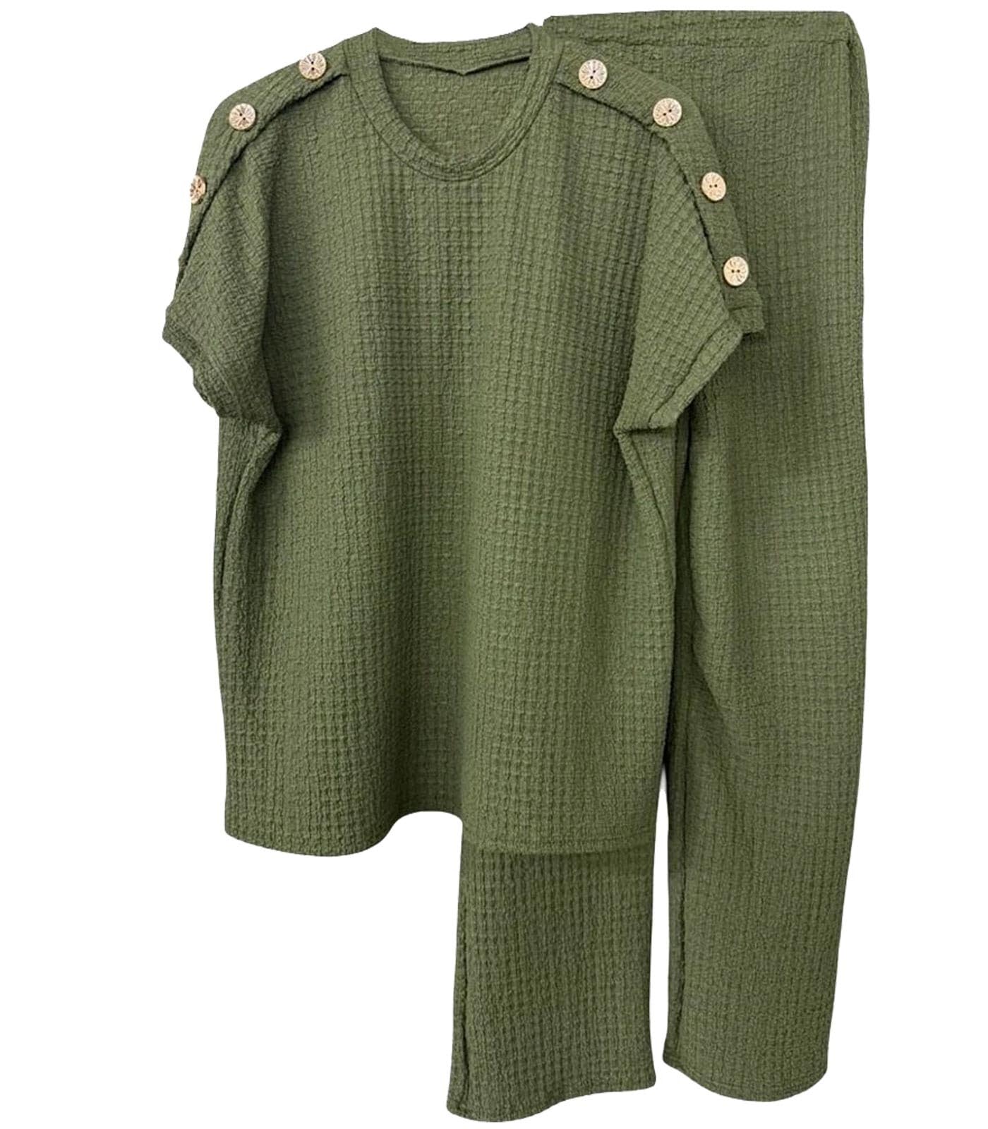 2 Piece Sets Tracksuit for Women Casual Summer Travel Vacation Outfits Short Sleeve Sweatsuits Matching Wide Leg Crop Pants Track_suits Lounge Sets