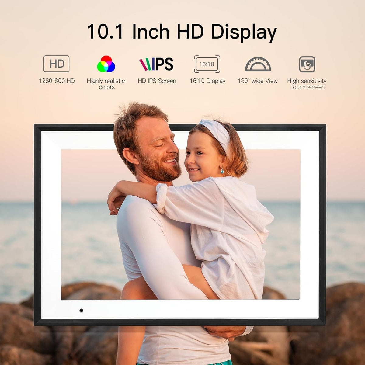 AiMOR Digital Photo Frame 10.1 Inch Large Digital Picture Frame with 1280X800 IPS Full HD Touch Screen, humblestead 32 GB WiFi Smart Frame Share Photos and Videos Instantly from Anywhere via AiMOR