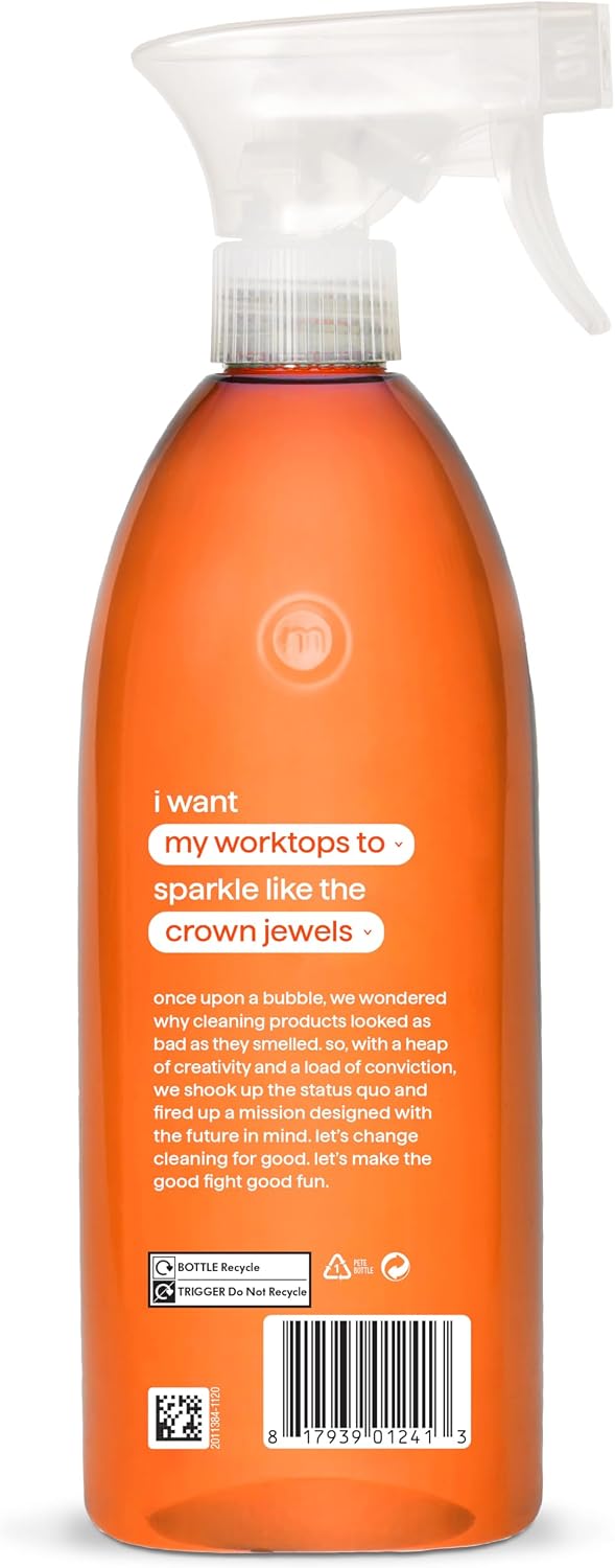 Method Daily Kitchen Cleaner Spray, Clementine, Cuts Grease, 828ml