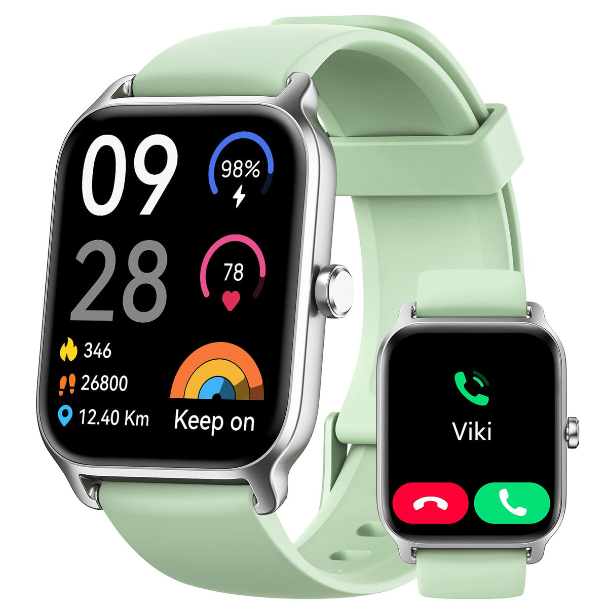 Smart Watch for Women, Answer/Make Calls, Alexa Built-in, [1.8"HD Screen] Smart Watches for Women iPhone/Samsung/Android, Fitness Watch with Heart Rate Sleep SpO2 Monitor,IP68 Waterproof, 100+ Sports