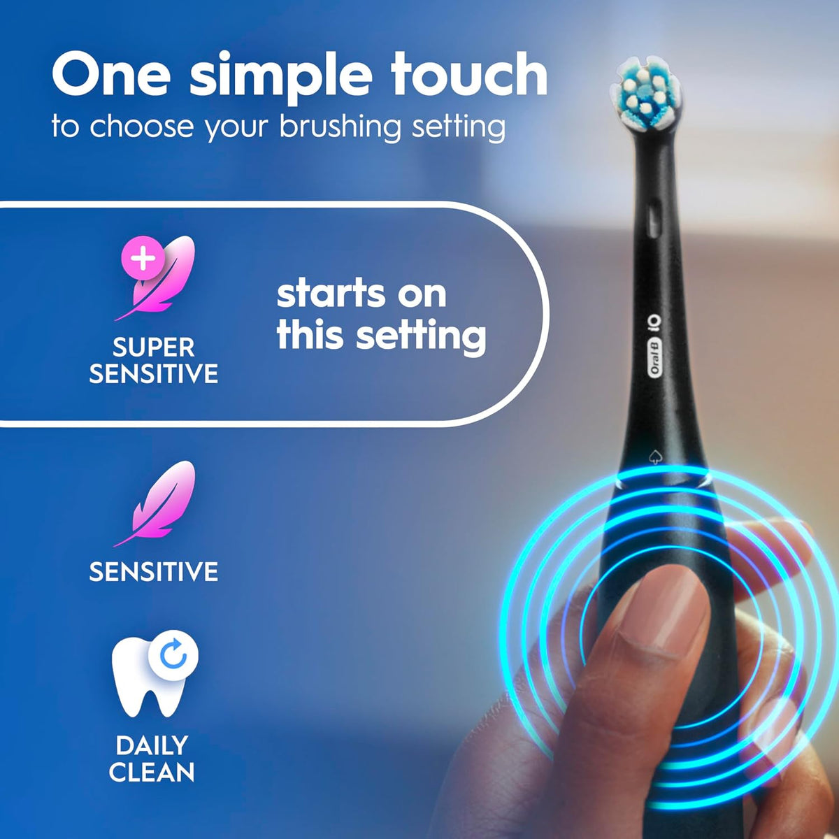 Oral-B iO2 Electric Toothbrush for Adults, Night Black, with Travel Case
