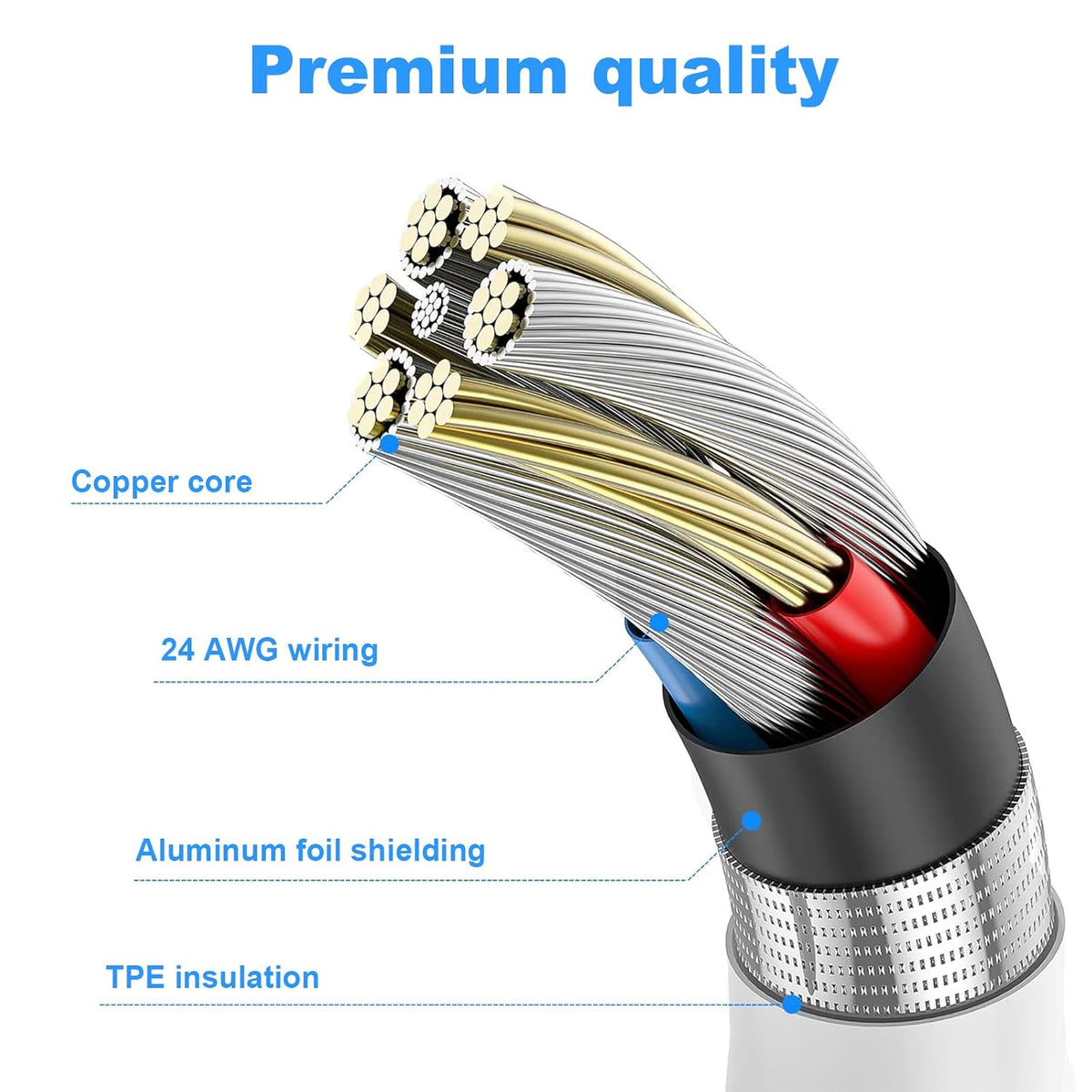 BSTOEM USB C Charger Cable, USB A to USB C Cable 3Pack 2M,Fast Type C Cable