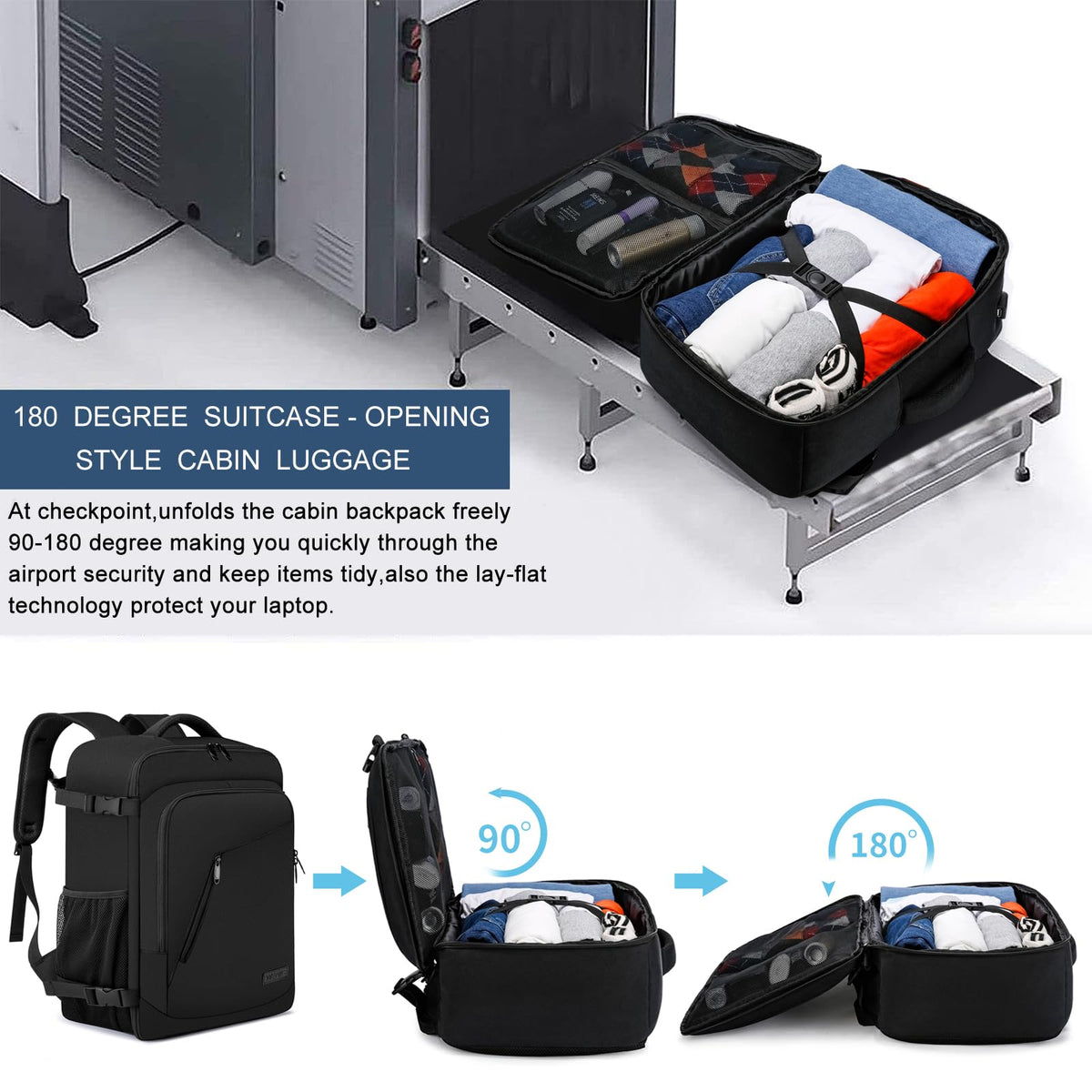 Ryanair Cabin Bags 40x30x20 Underseat 24L Small Travel Backpack Cabin Size
