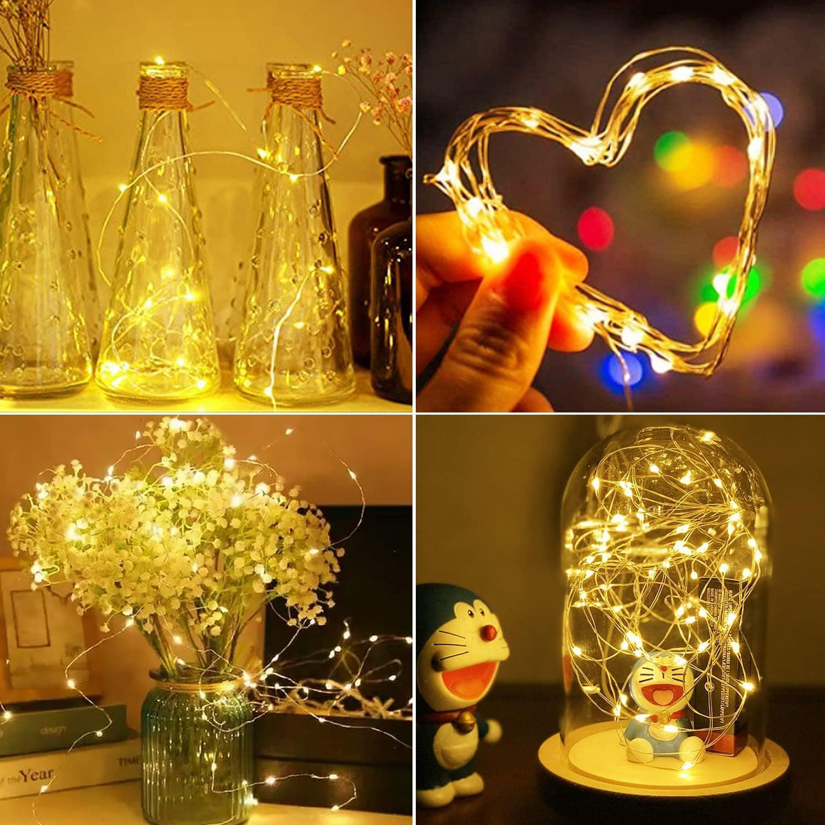 btfarm 12 Pack 3 Modes Fairy Lights Battery Operated, 2M 20LED String Light