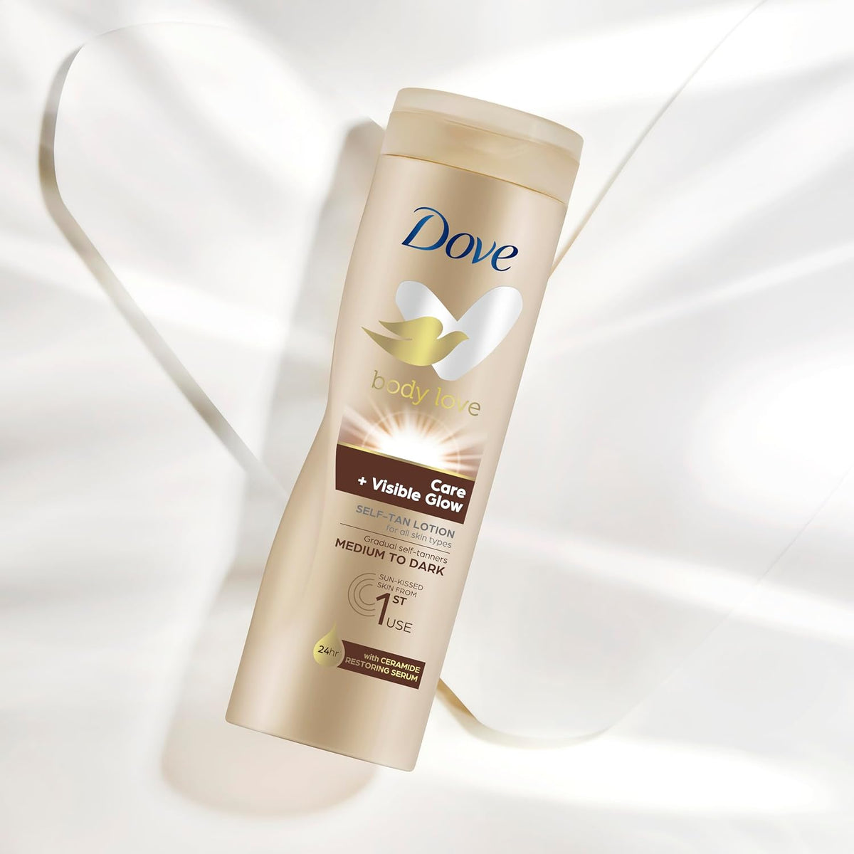 Dove Care + Visible Glow Medium to Dark Self Tan Lotion 400 ml