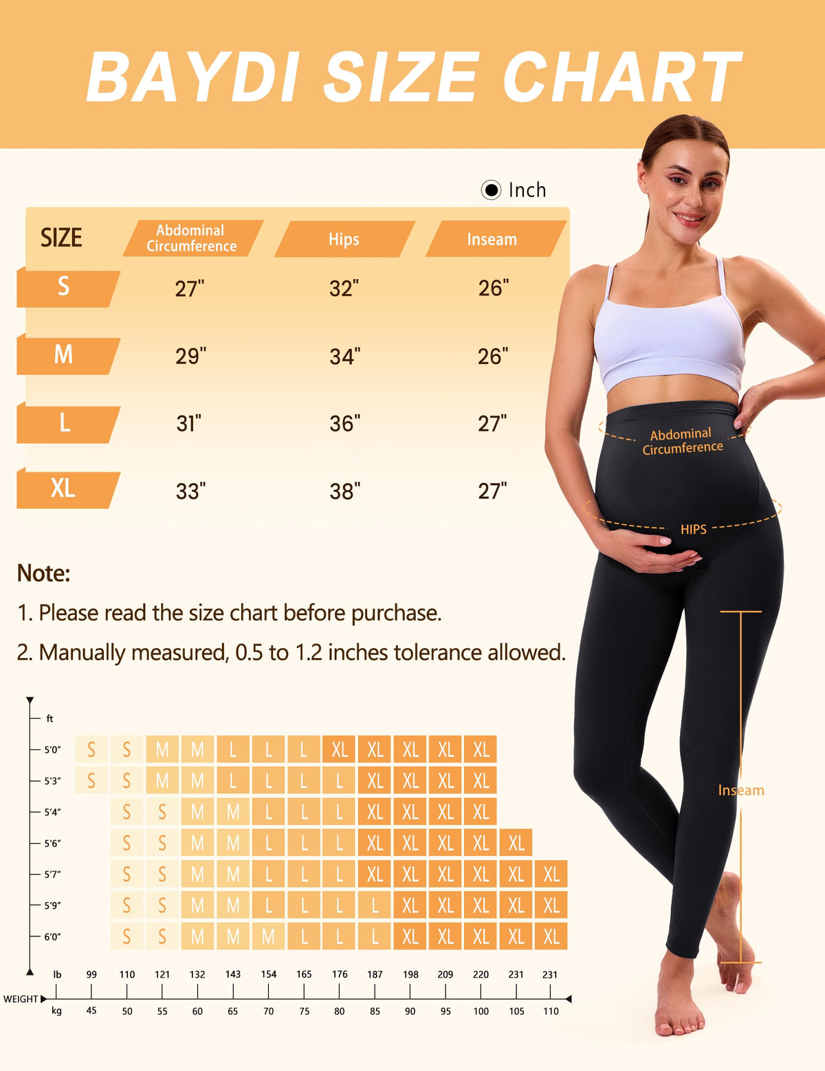VALANDY Creamlush Over Bump Maternity Leggings for Women