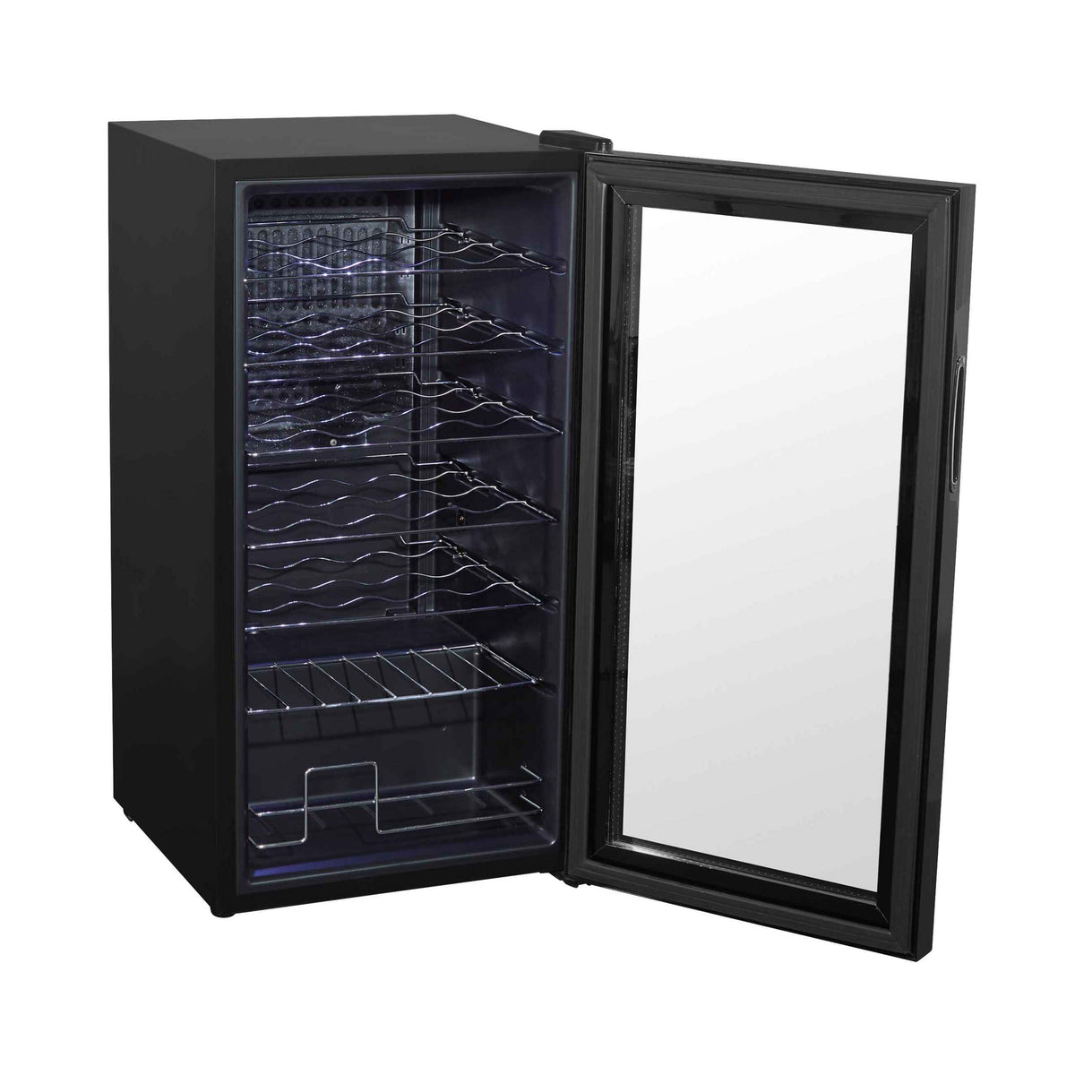 Dellonda Baridi 12 Bottle Wine Fridge with Digital Touch Screen Controls, Metal Shelves & LED Light, Black - DH73