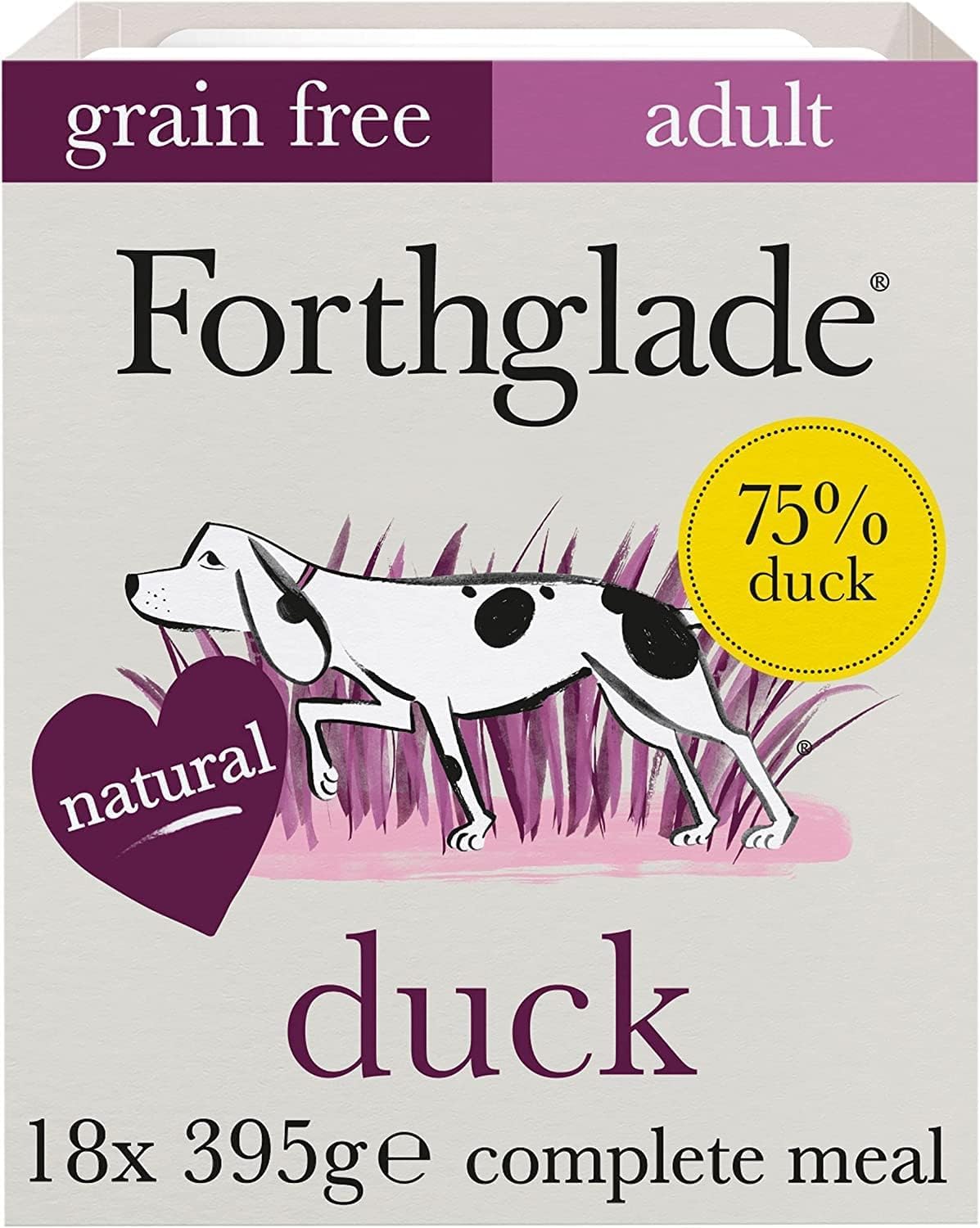 Forthglade Wet Dog Food (18 x 395g Trays) - Grain Free & Hypoallergenic Dog Food, Adult 1 Year+, Lamb with Vegetables, Complete Stomach Sensitive Meals with Natural Ingredients