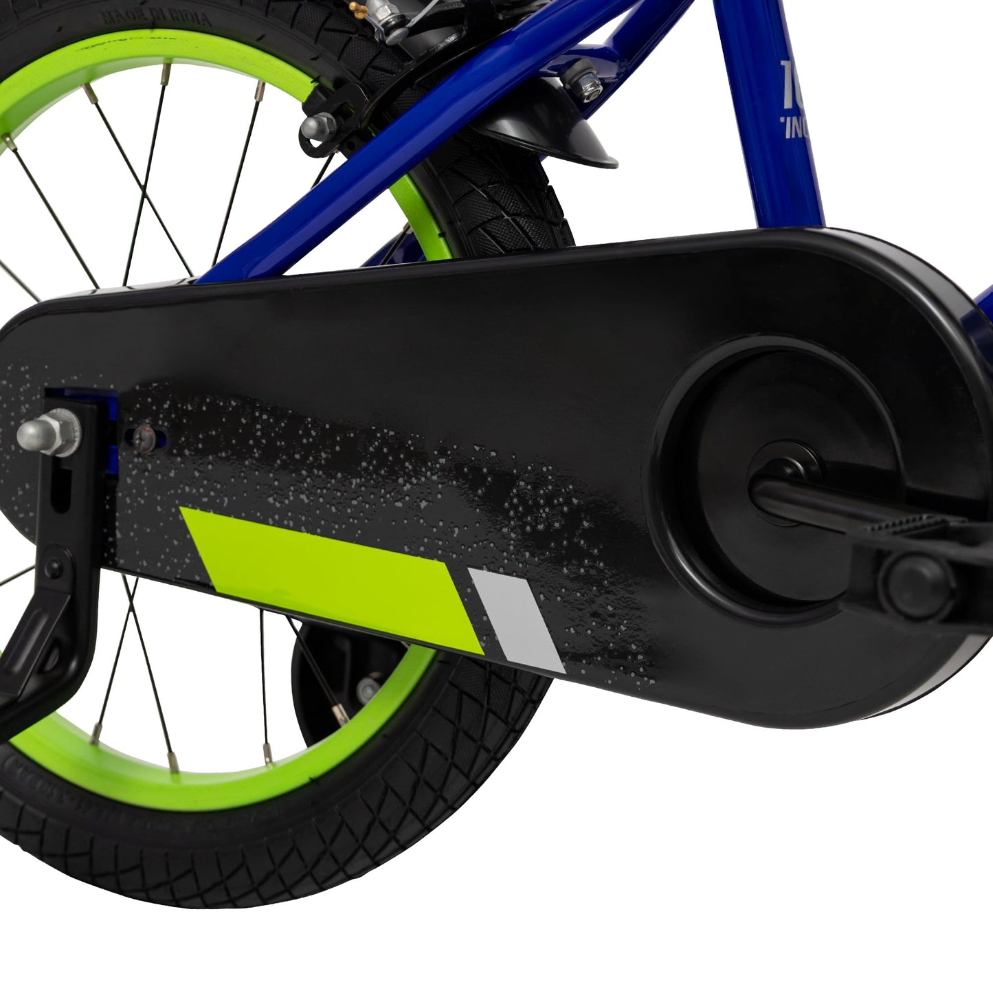 Huffy Pro Thunder Kids Bike 16" with Stabilisers, Bell & Handlebar Pad — Green