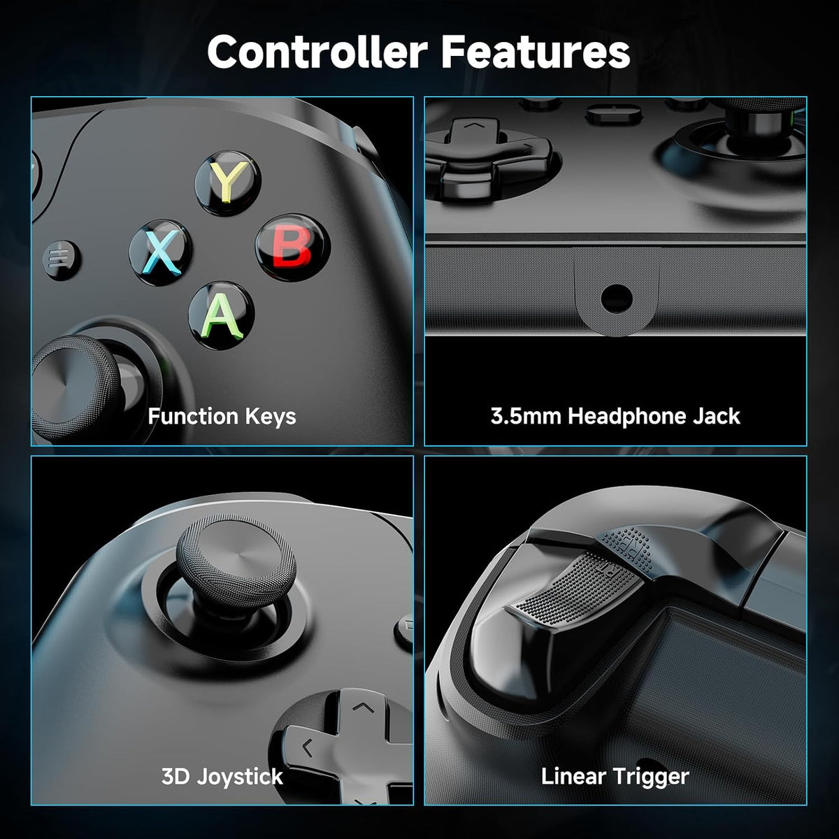 YCCTEAM Wired Controller for Xbox One, Wired Xbox one USB Gamepad Controller Compatible with Xbox One/S/X/PC Windows 10/11 with 3.5mm Headset Audio Jack (black)
