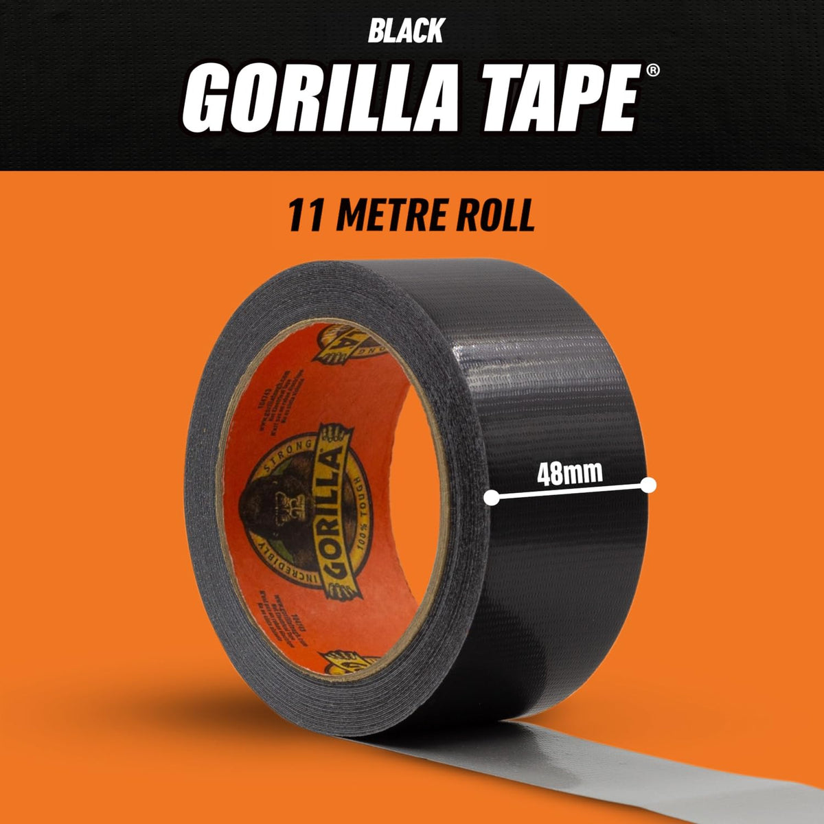 Gorilla GOR3049001 Tape Duct Tape Black 48mm x 11m