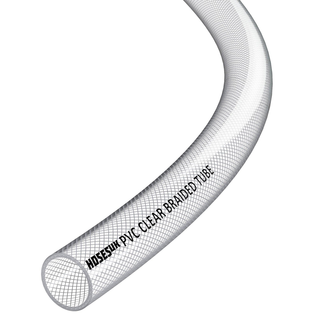 6mm (1/4") ID PVC Clear Reinforced Braided Air, Water, Oil, Gas, Food Flexible Plastic Hose Tube 22 Metres